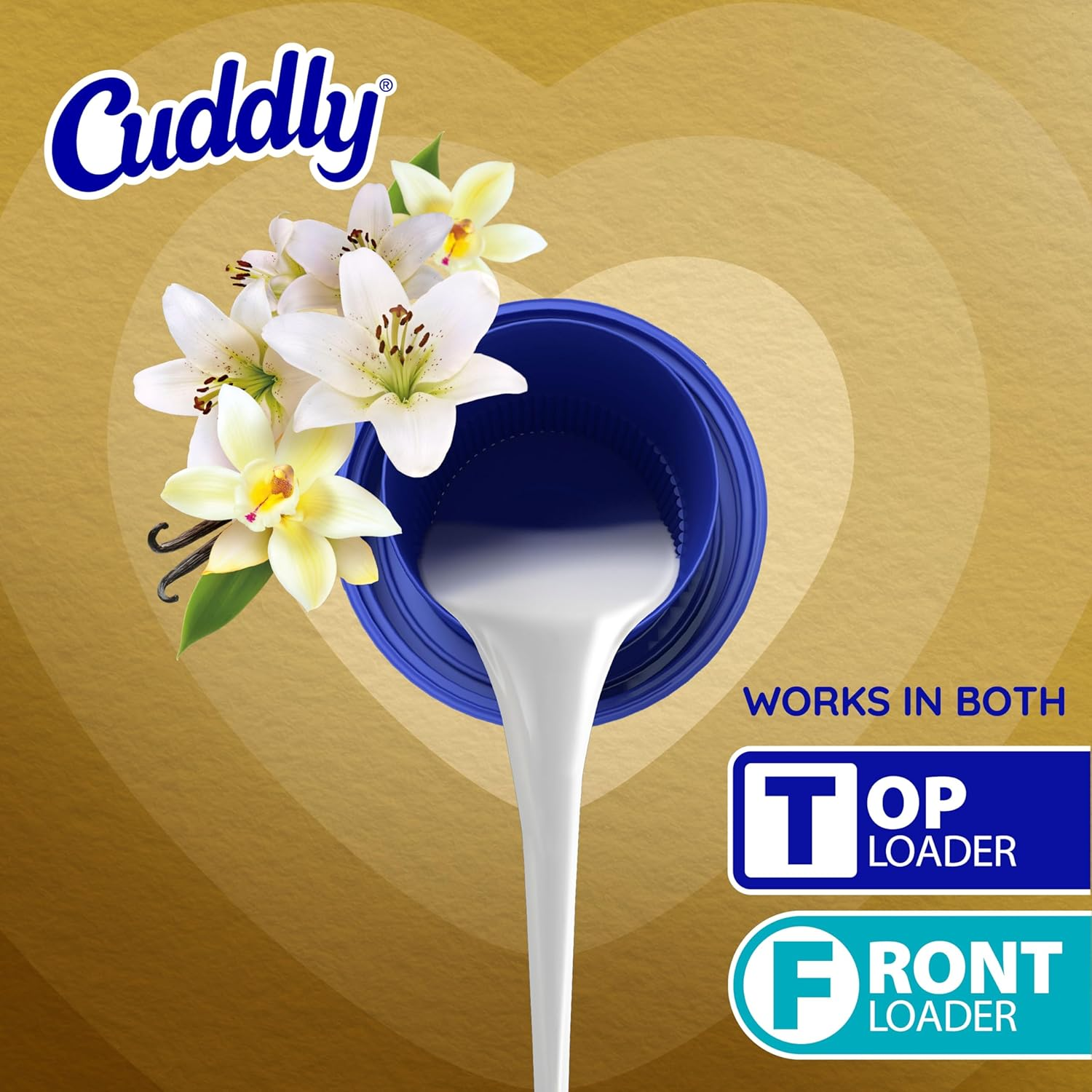 Cuddly Concentrate Liquid Fabric Softener Conditioner, 900Ml, 45 Washes, White Lily and French Vanilla Long Lasting Fragrance