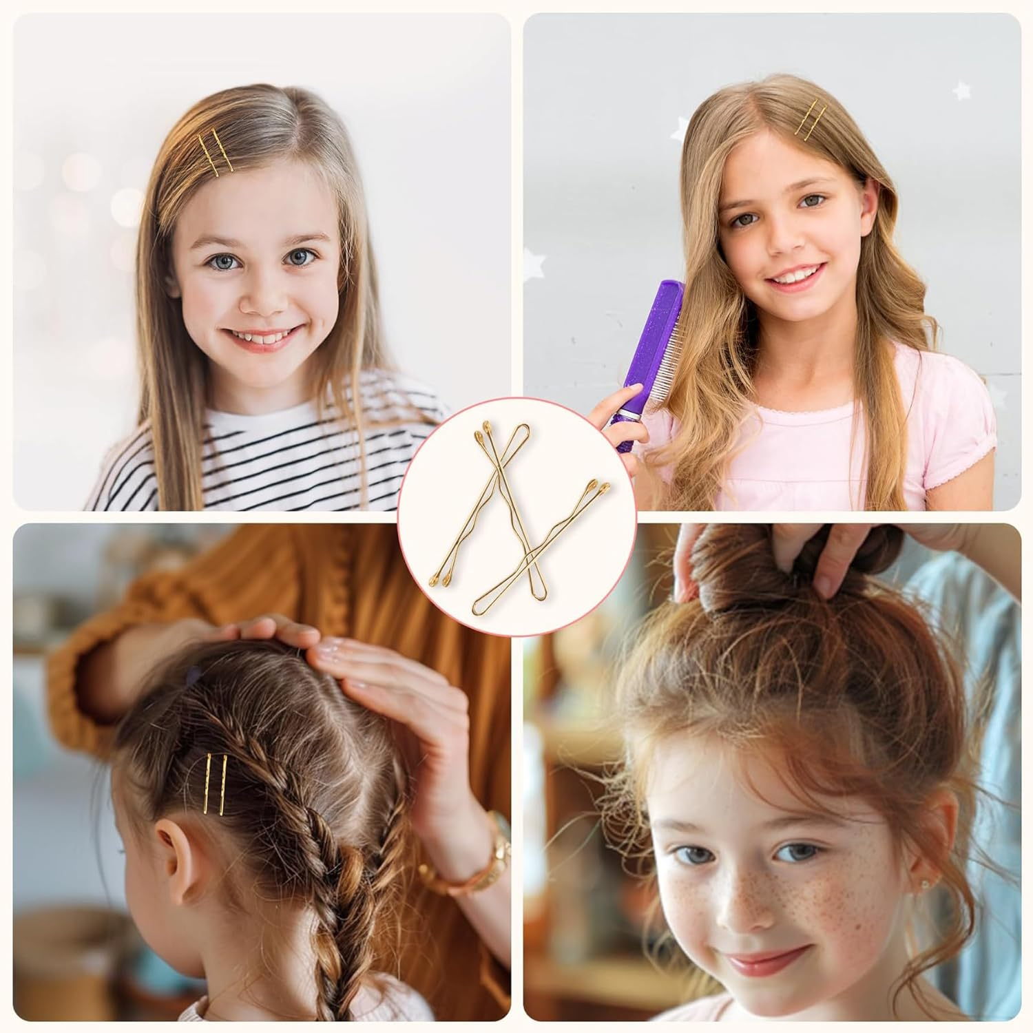 100 Pcs Bobby Pins Blonde, 2.2Inch Medium Wavy Gold Hair Pins, All Hairstyles Strong Grip and Pain Free Pins for Girls Women with Storage Box image number 4