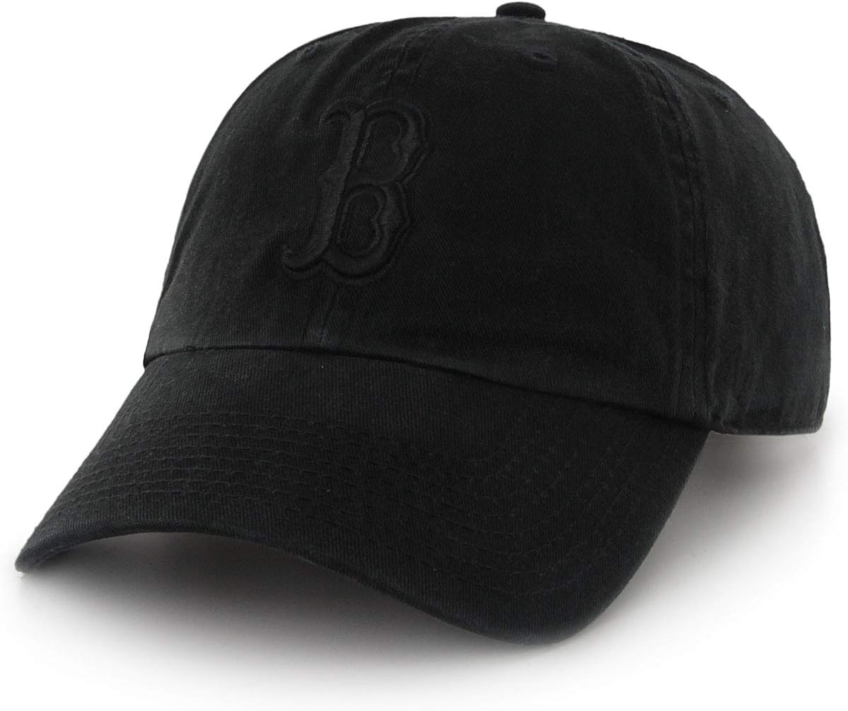 47 Mens Adults Unisex Boston Red Sox Black/Black Clean up Baseball Cap, Black