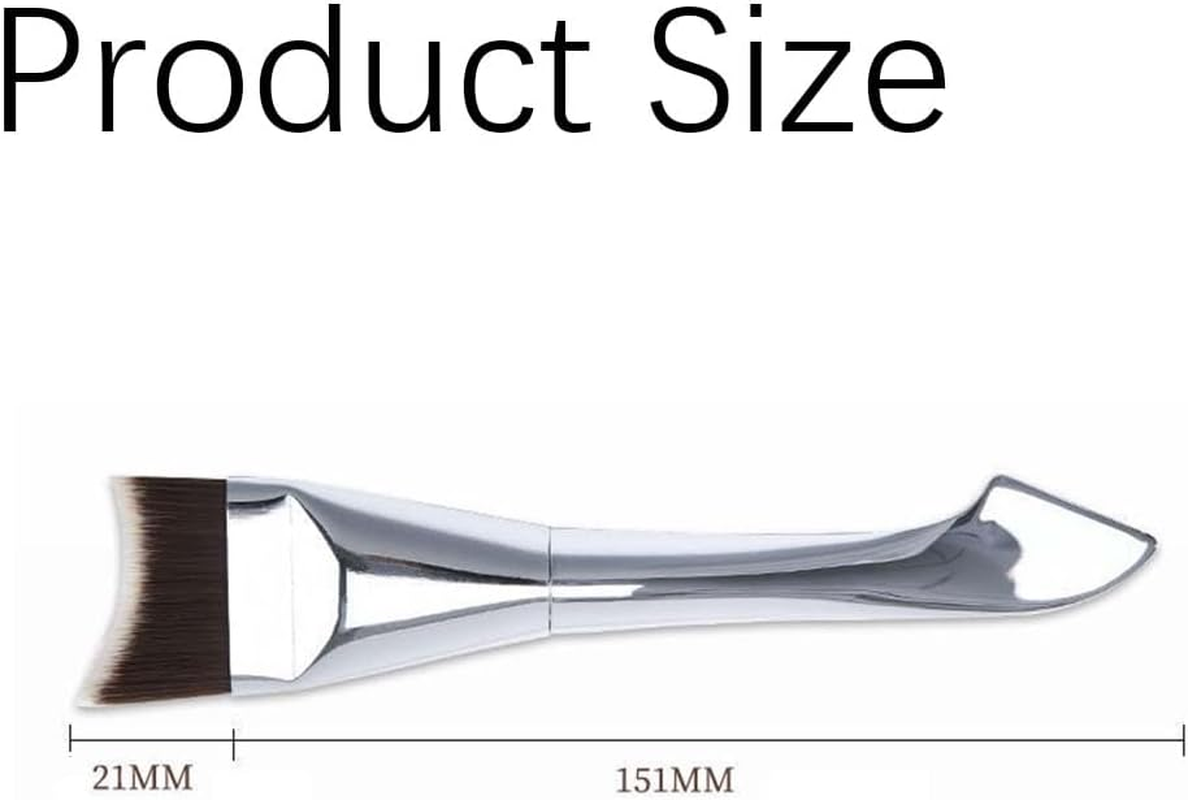 Flat Foundation Brush for Cream, Professional Makeup Brush for Blending Foundation, Concealer, Cheek and Nose, Wet or Dry Use Synthetic Fiber Face Brush, Flawless Seamless Makeup Tool image number 3