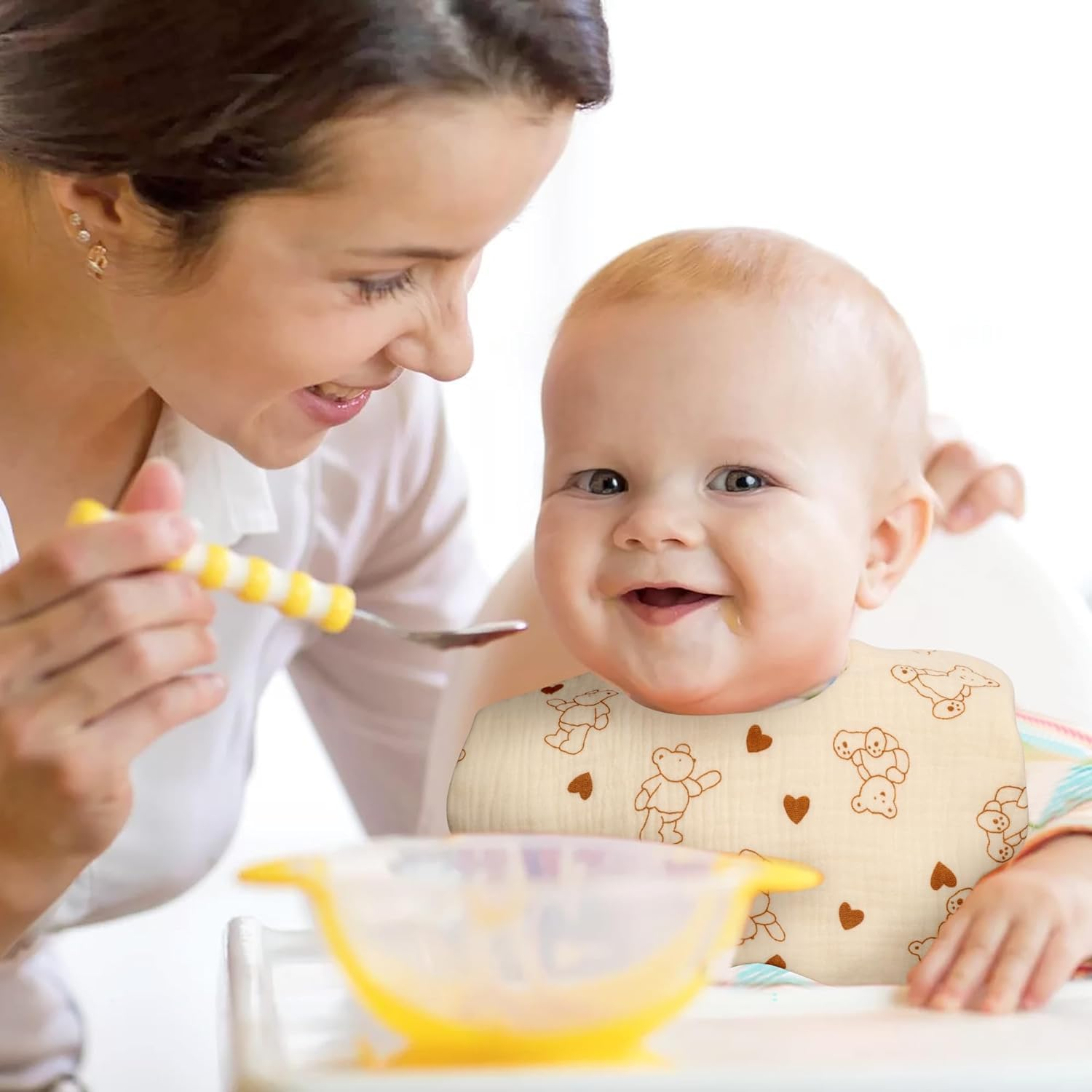 ZONEY Baby Drooling Bibs, 5Pcs Cotton Bandana Drool Bibs for Girls, Adjustable Teething Bibs, Scarf Burp Cloths, Toddler Bibs, Dribble Bibs image number 1