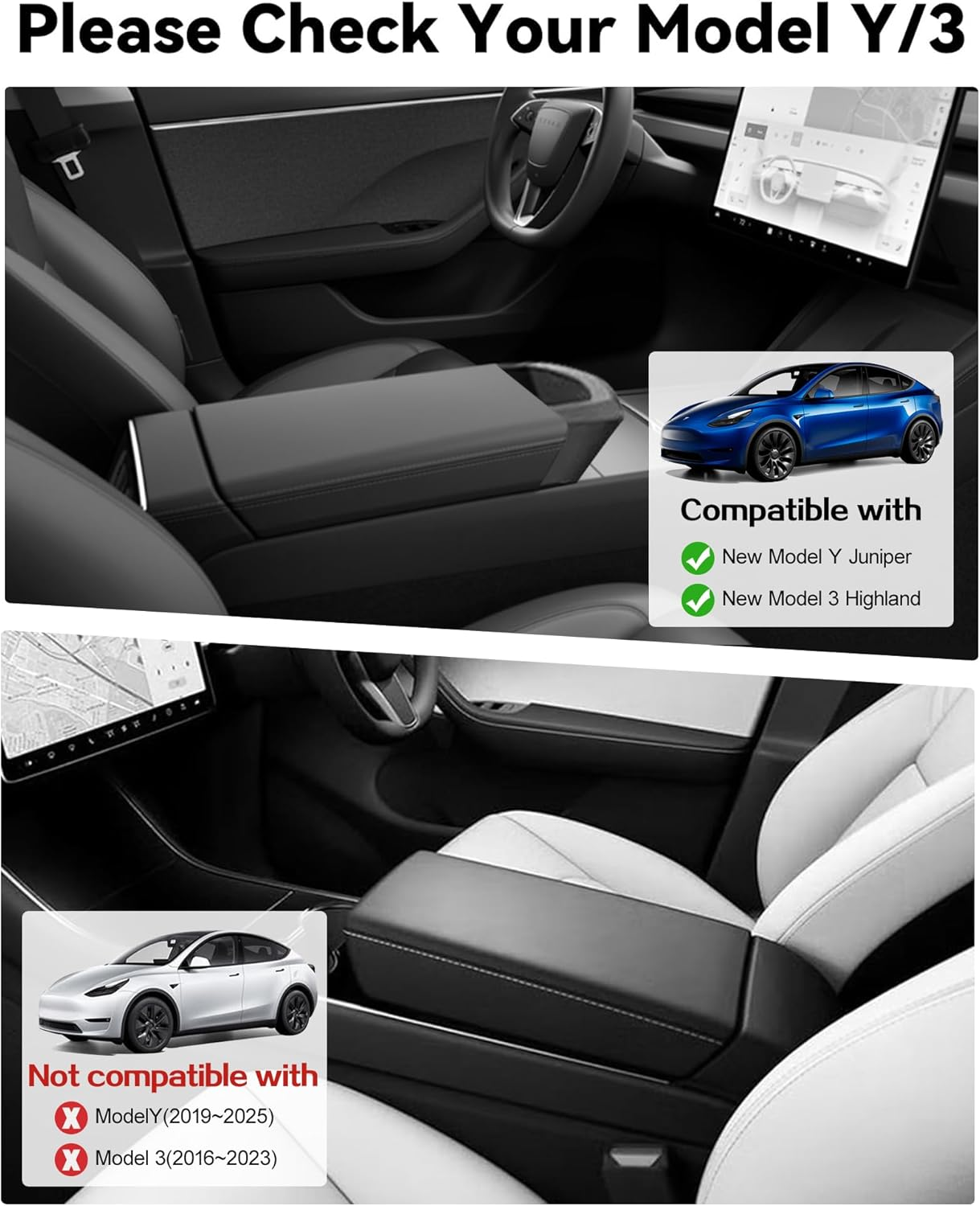 Car Center Console Organizer Tray for Tesla Model Y Juniper 2025 2026 & Model 3 Highland 2026-2024 Interior Accessories Armrest Key Card Phone Holder Silicone Storage Box (Black)