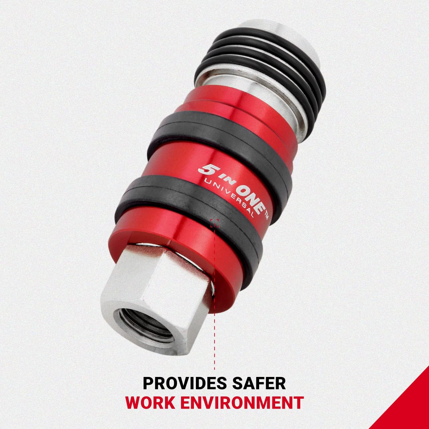 Milton 1750 Safety Exhaust Coupler, 1/4" Body, 1/4" FNPT (Pack of 5) Red image number 1