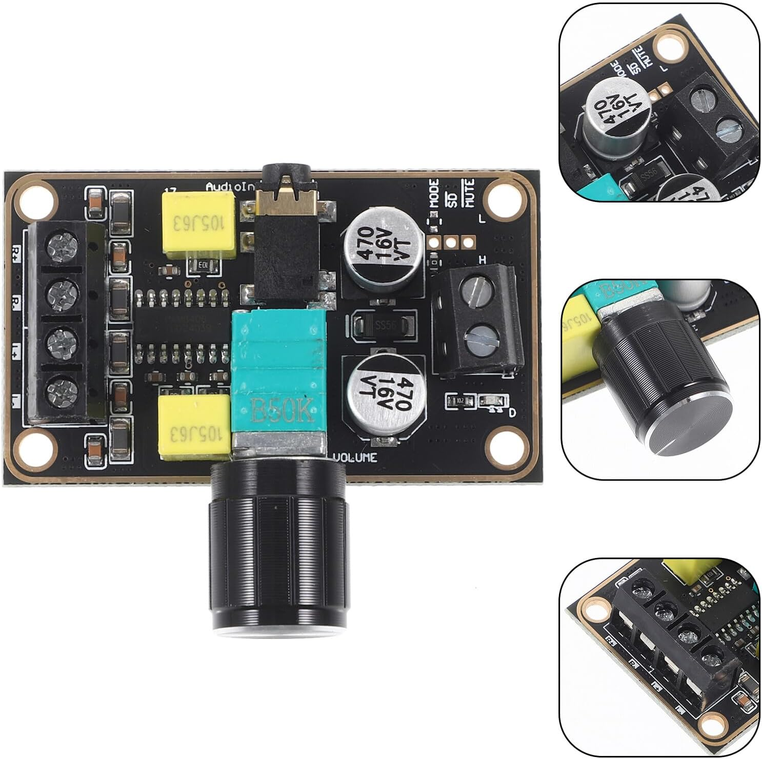 Gatuida PAM8406 Digital Audio Amplifier Board Class a Power Amplifier Module Volume Control for DIY Speakers and Home Theater Subwoofer Protection image number 2