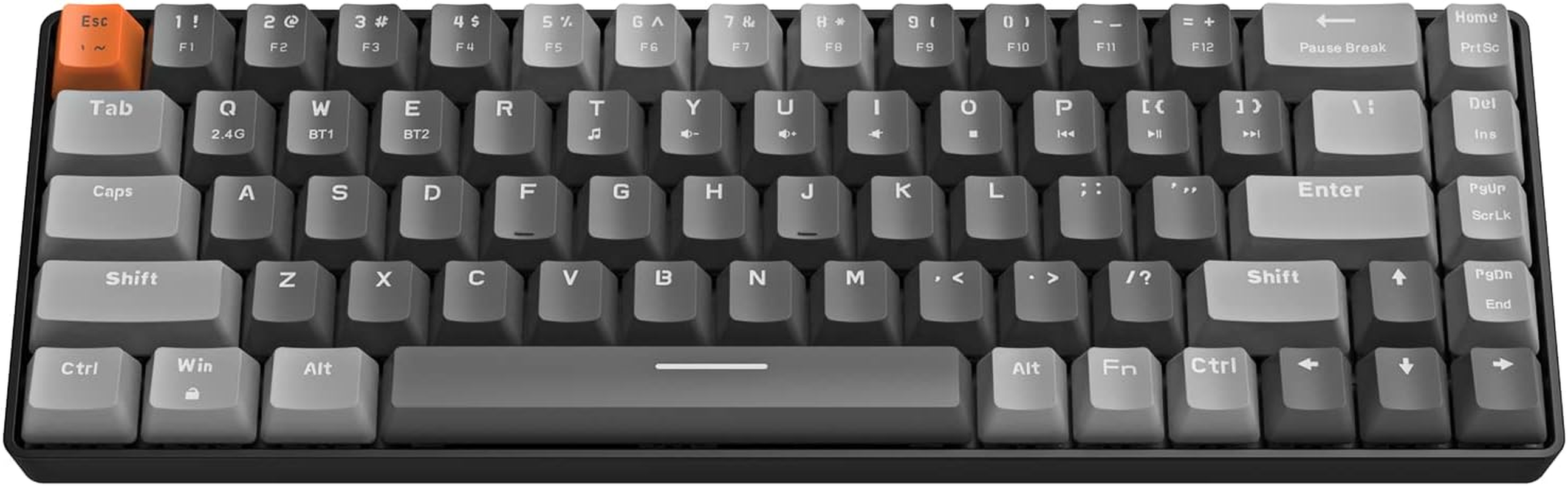 Magic-Refiner RK68 60% Wireless Mechanical Keyboard, Bluetooth 5.0/2.4Ghz with Dual Mode 2-In-1 Receiver, Compact 68-Key Hot Swappable Gaming Keyboard, Linear Red Switch for PC Mac Smartphone