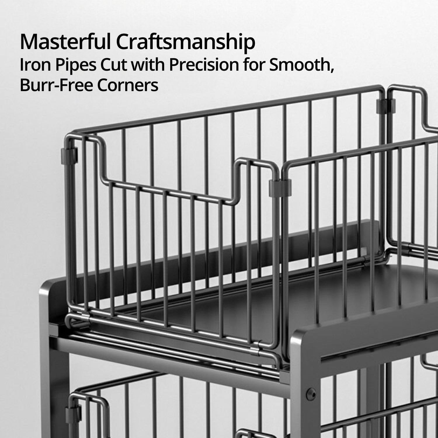 Gominimo under Sink Stackable Organizer Pull Out Sliding Drawer Cabinets, Multi-Purpose under Sink Shelf for Kitchen and Bathroom/Cabinet Drawers, Black image number 5