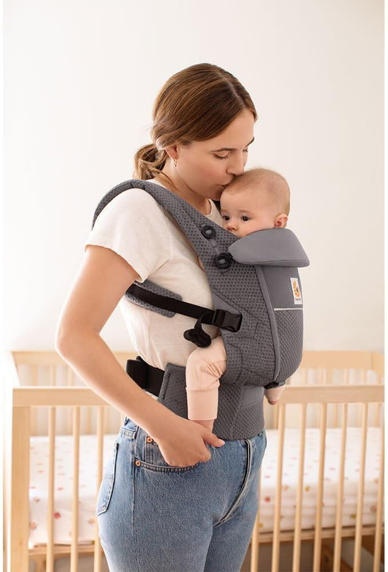 Ergobaby Adapt Carrier for Newborns from Birth, 3 Positions Softflex Mesh, Ergonomic Baby Front-Inward and Back Carry Position, Graphite Grey image number 1