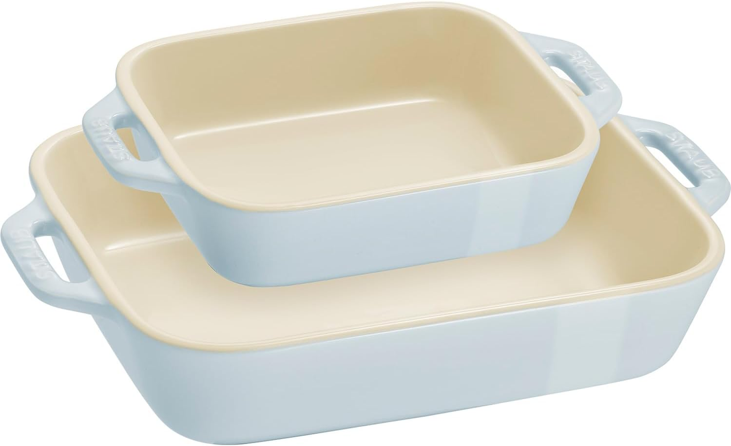 Staub Rectangular Dish Z1025-100 (14 X 11 Cm / 20 X 16 Cm / 27 X 20 Cm) 3-Piece Set, Macaroombre, Ceramic Set, Au Gratin Dish, Oven Safe