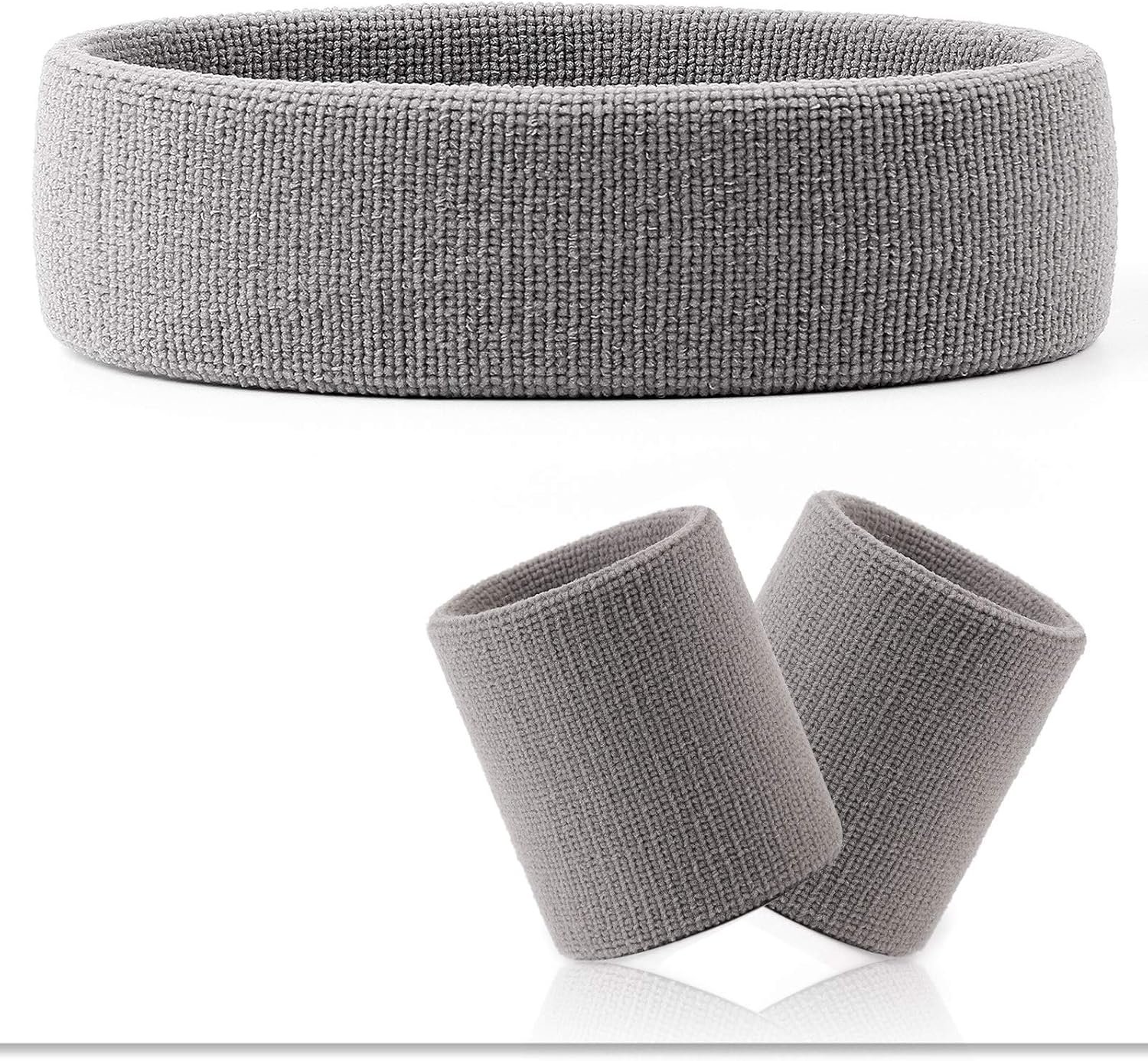 Hoter Thick Solid Color Sweatband Set(1 Headband + 2 Wristbands)