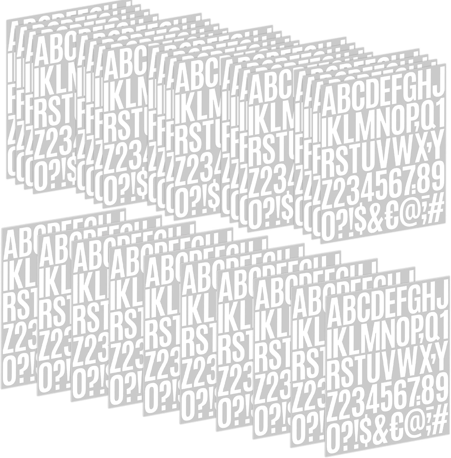30 Sheets Letter Stickers 1500 Pcs Large Alphabet Sticker 2 Inch Vinyl Self Adhesive Stick on Stickers for Water Bottles Cup Mailbox Number Address Craft Scrapbooking Bulletin Board Decor White - Black image number 4