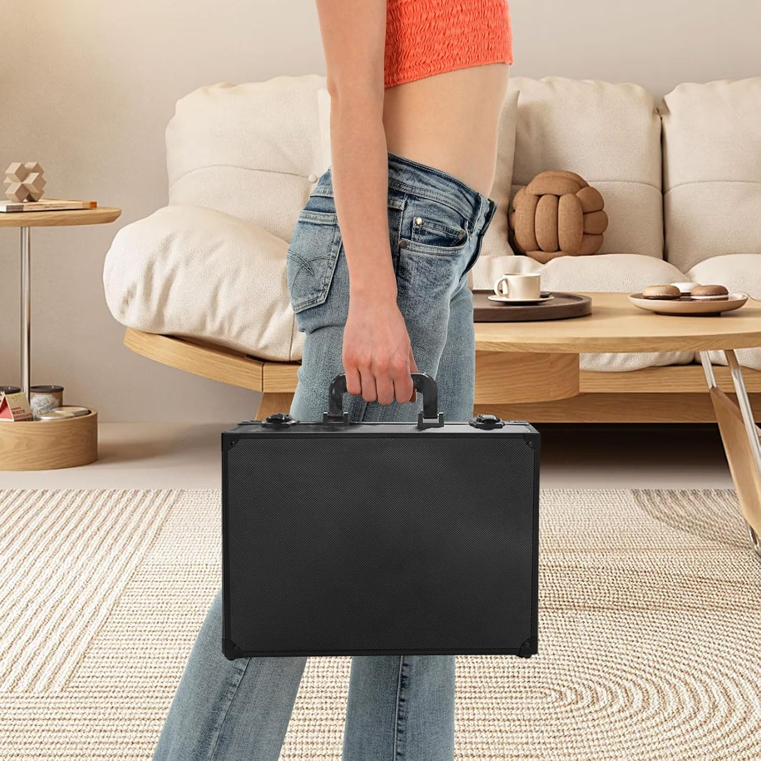 Toploader Storage Box for 3"X4" Rigid Cards Trading Card Storage Box &ndash; Trading Card Cases for Sports Card Box Holds 600+ Card Holders &ndash; Trading Card Organizer Case with Lock and 6 Removable Slots image number 3