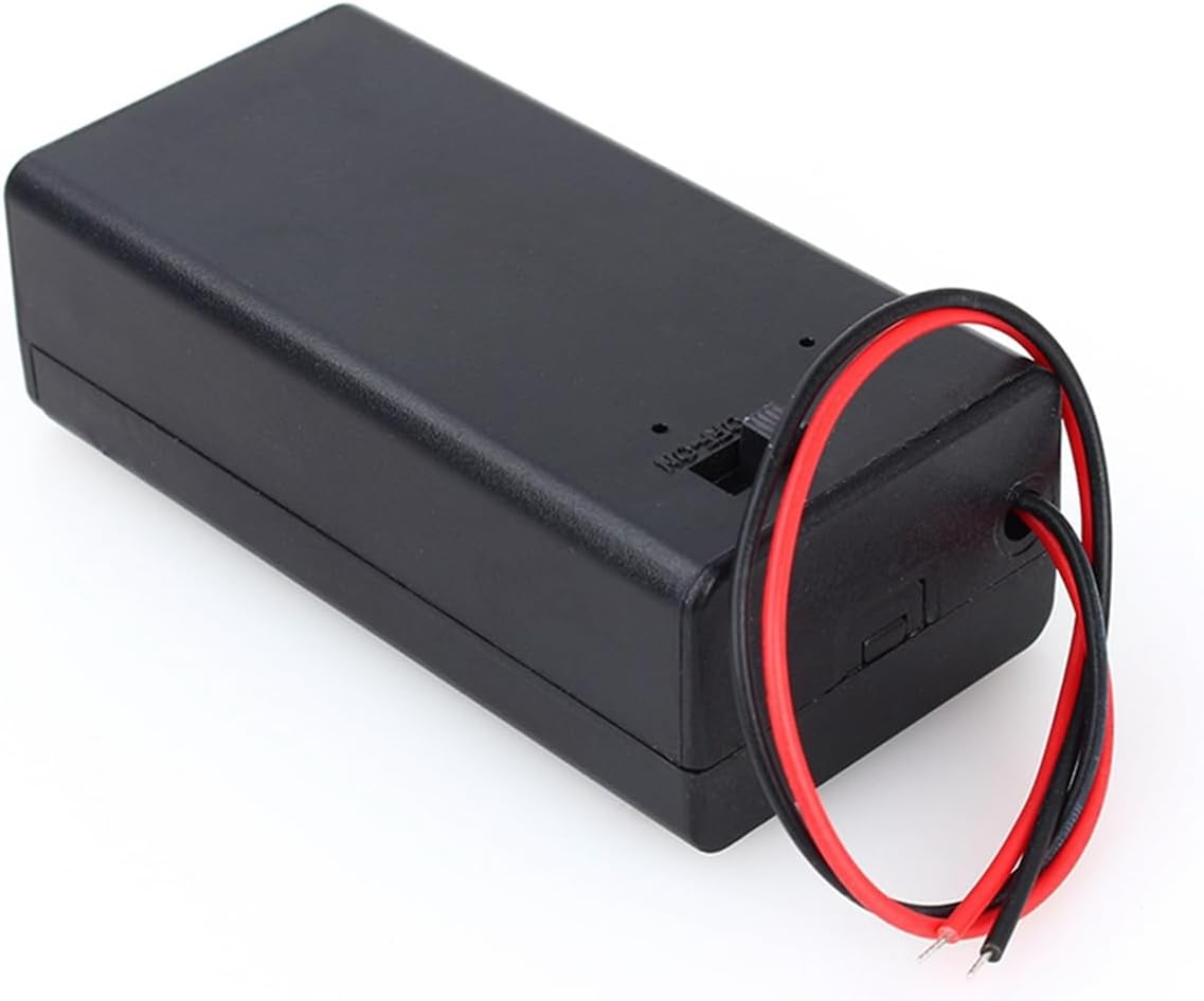 9V PP3 Battery Holder Box with On/Off Switch and Cover, DC Housing with 150Mm Wire，Durable for Electronic Applications
