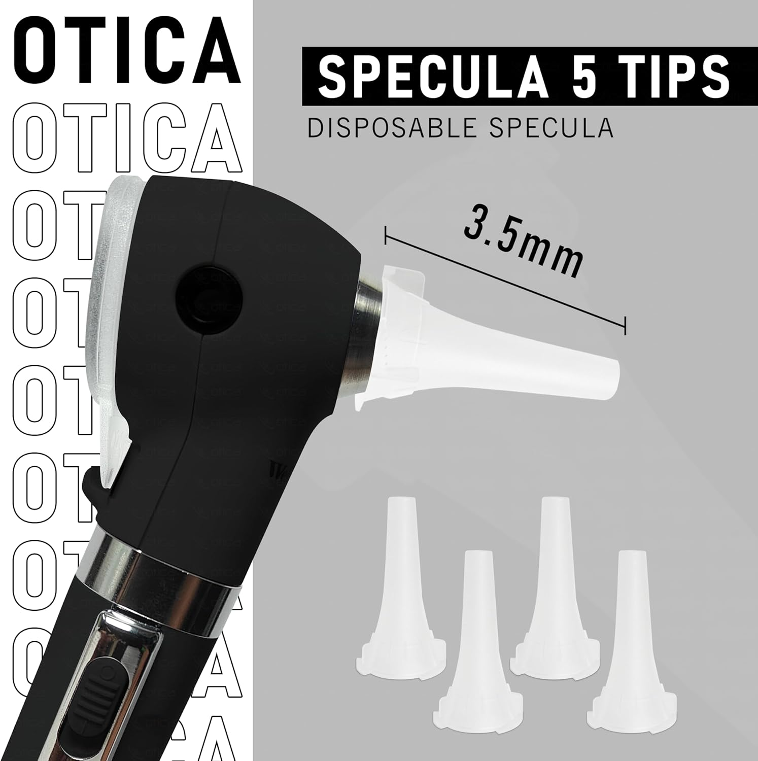 Welchallyn Pocket LED Fiber-Optic Otoscope with AA Battery Handle (Black) image number 3