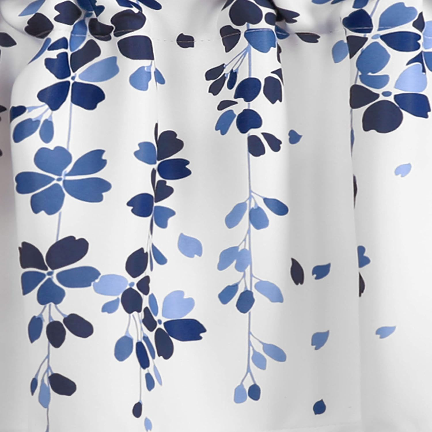 Lush Decor Weeping Flowers Window Valance for Kitchen, Living, Dining Room, Bedroom, Valance, Navy & Blue image number 2