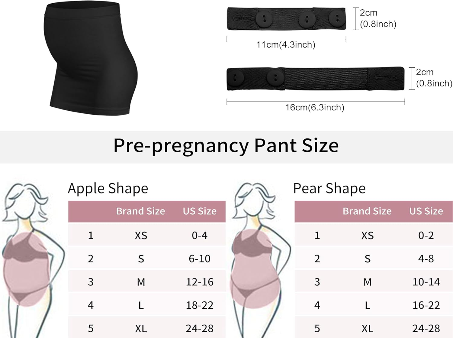 Rheane Seamless Pregnancy and Postpartum Belly Band with Pant Extenders image number 5