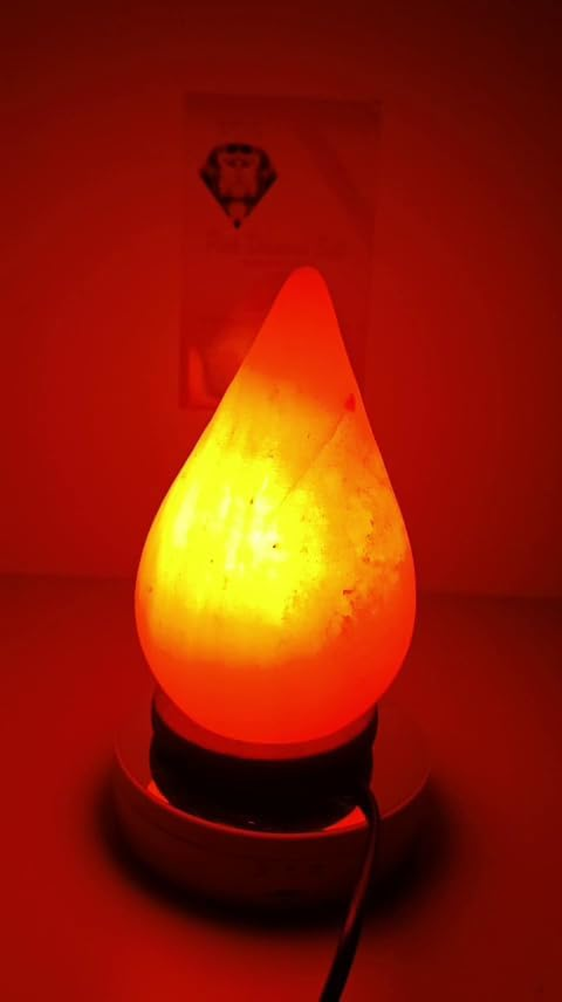 2-3 KG Premium Natural Red Teardrop Salt Lamp 100% Authentic, Handcrafted from the Foothills of the Himalayas Beautifully Hand Craft Teardrop Comes with Complete Electric Fitting image number 3