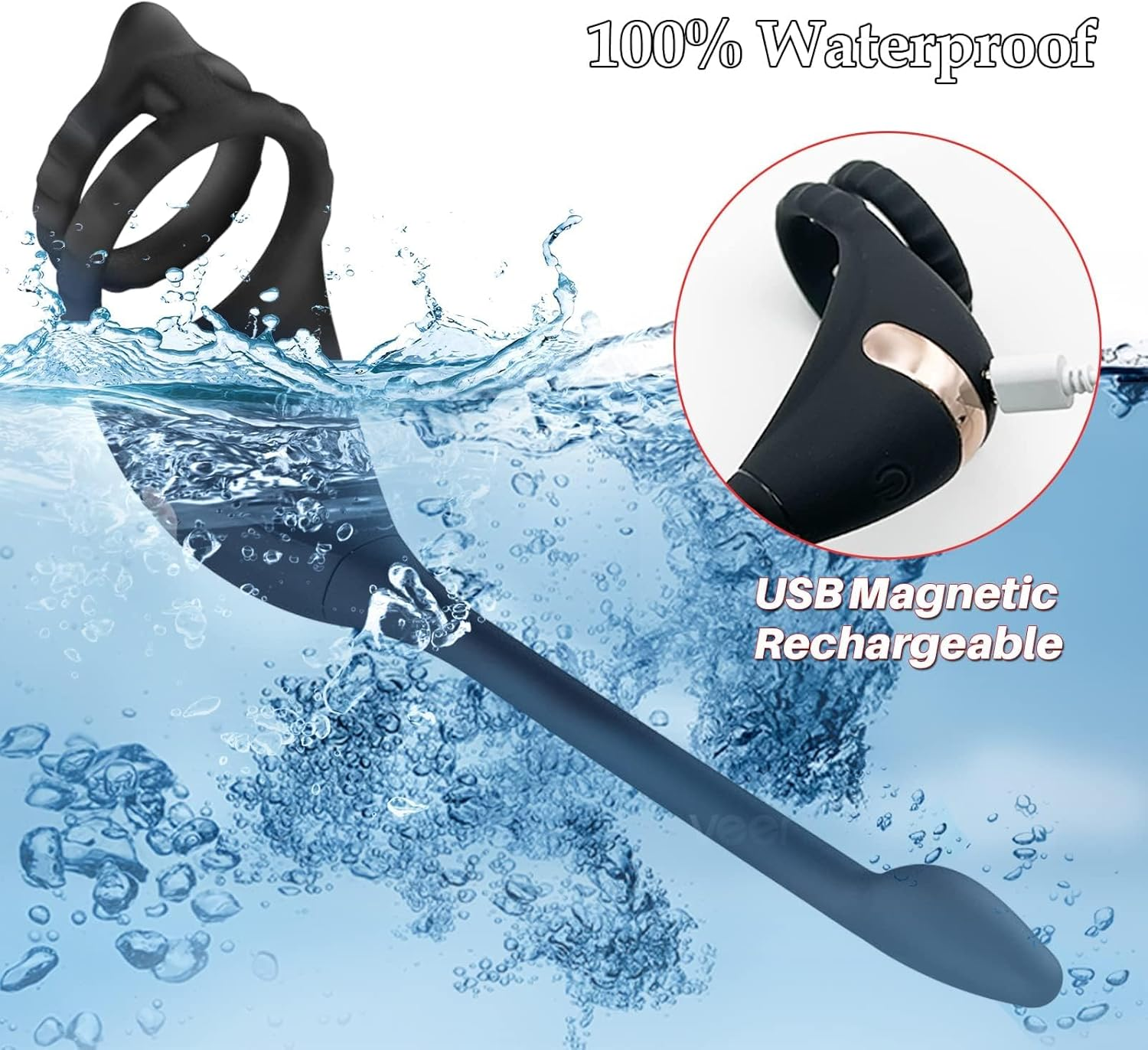 Vibrating Cock Ring Taint Stimulator, Remote Control Anal Butt Plug Prostate Massager Penis Ring Male Vibrators for Men Pleasure Sex Toys for Adult Couples image number 5