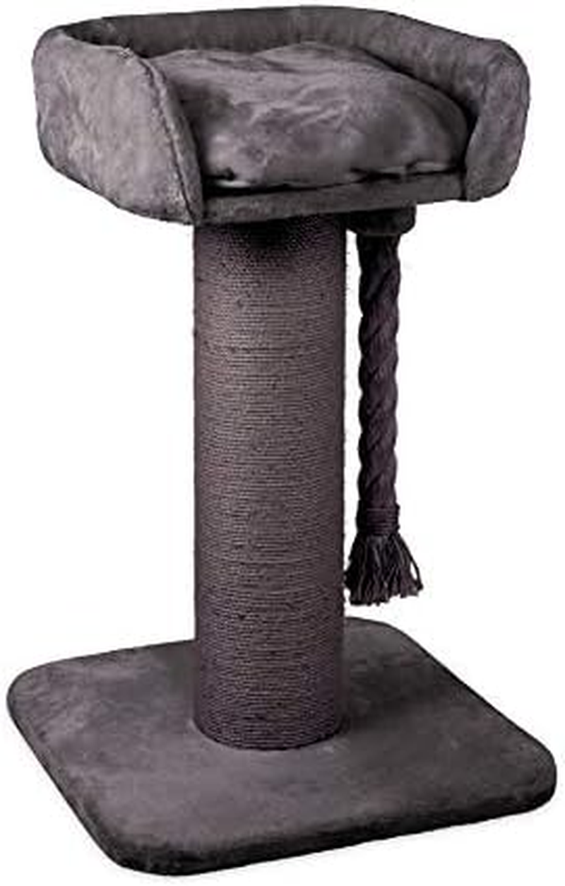 Kazoo High Bed Scratch Post with Rope, Charcoal