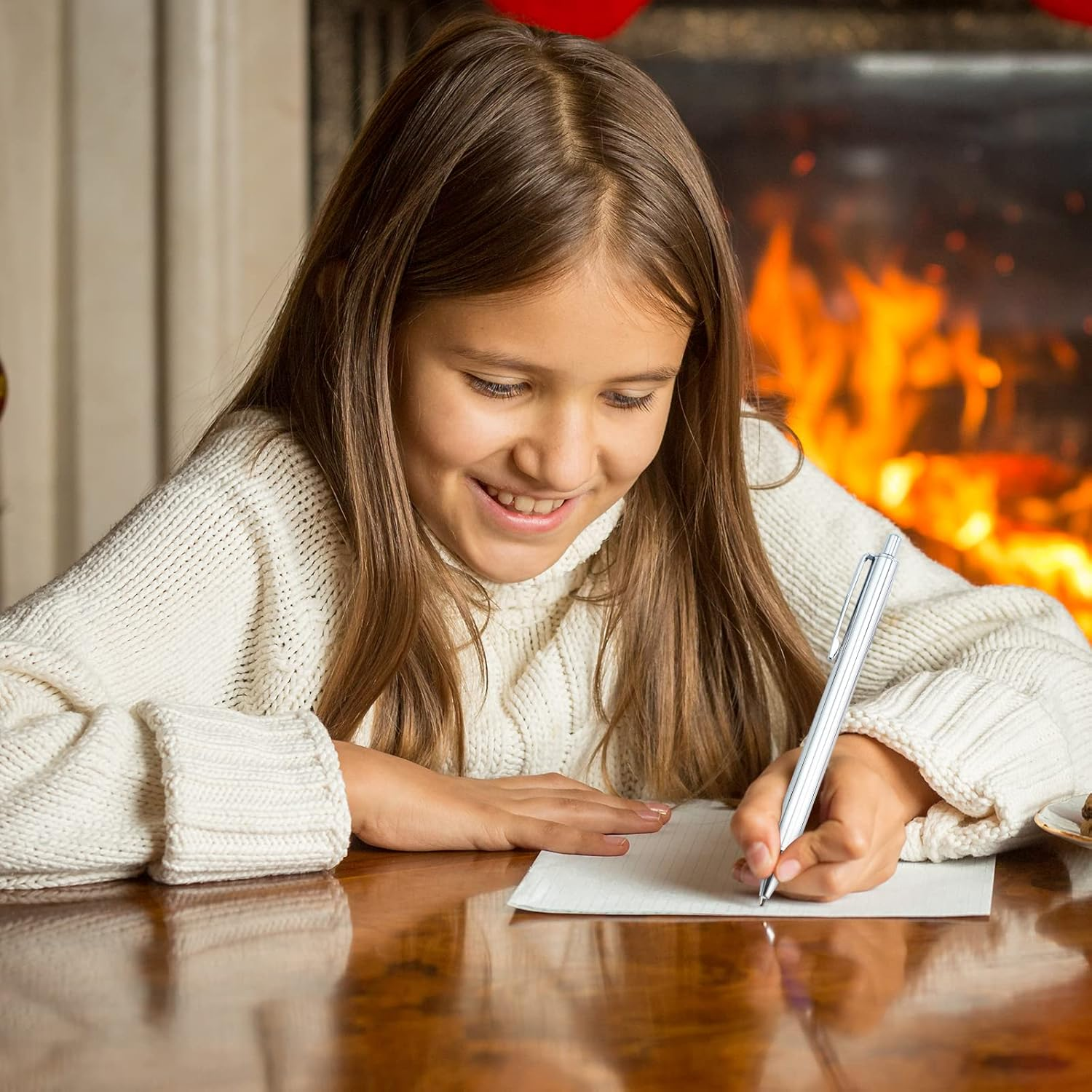 12Pcs Retractable Metal Ballpoint Pen Set, FHDUSRYO 6 Slim Metallic Ballpoint Pens, 1.0Mm Medium Point Black Ink Pens with 6 Pen Refills, Gold Sliver Click Ball Pens for Gift, Business, Office (Slim)