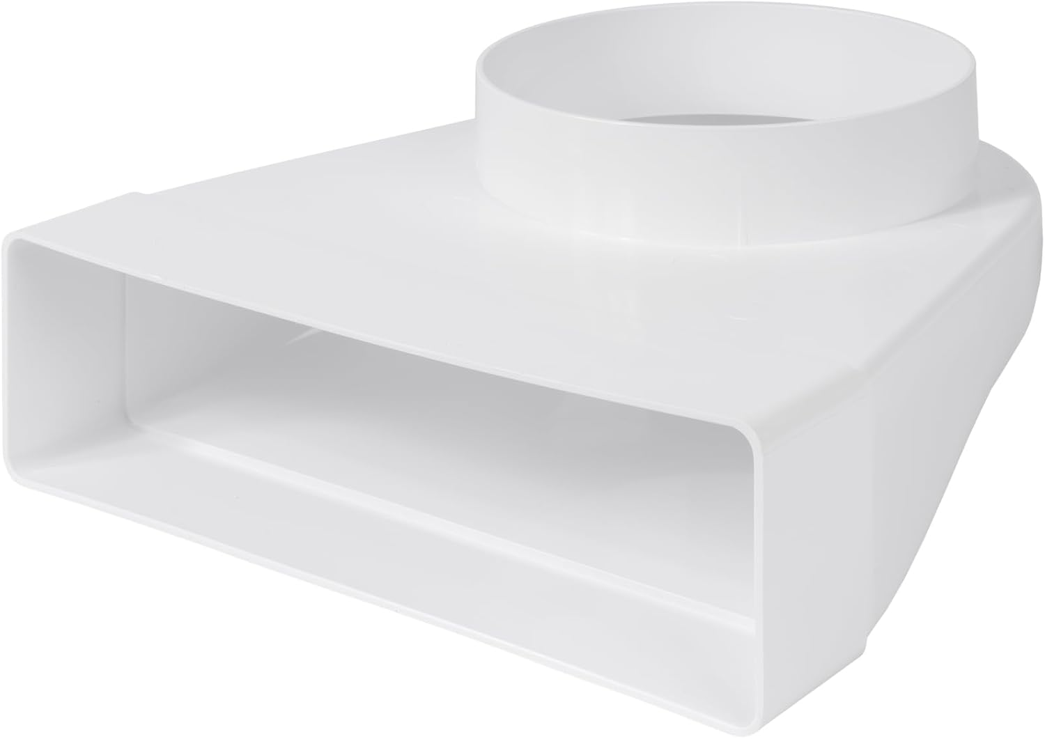 Vent Systems 204 X 60 Mm Rectangular 90&deg; Angle Duct Connector - Transition to Pipe with Diameter 125 Mm - Air Inlet, Outlet Coupling for HVAC Systems - Ventilation Connection for Heating, Cooling image number 1