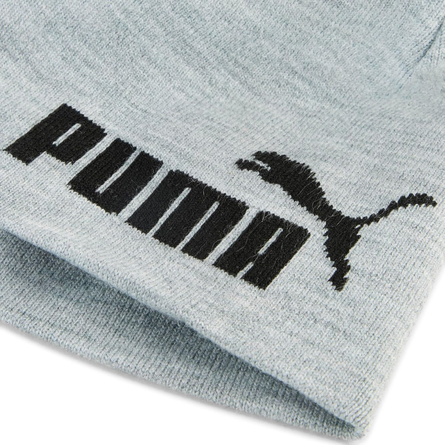 Puma Unisex Adults ESS Mid Crown Cuffless Beanie Light Gray Heather/Black, X-Large image number 2