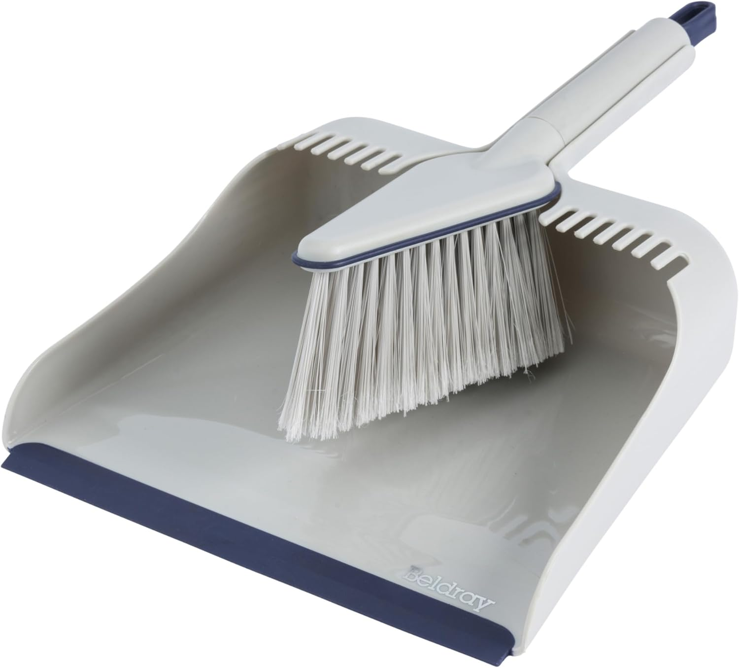Beldray LA032760FEU7 Deep Cleaning Dustpan and Brush Set - Broom with Pointed Head for Hard to Reach Areas, Scratch-Free Bristles, Rubberised Lip Profile for Easy Dust Absorption image number 1