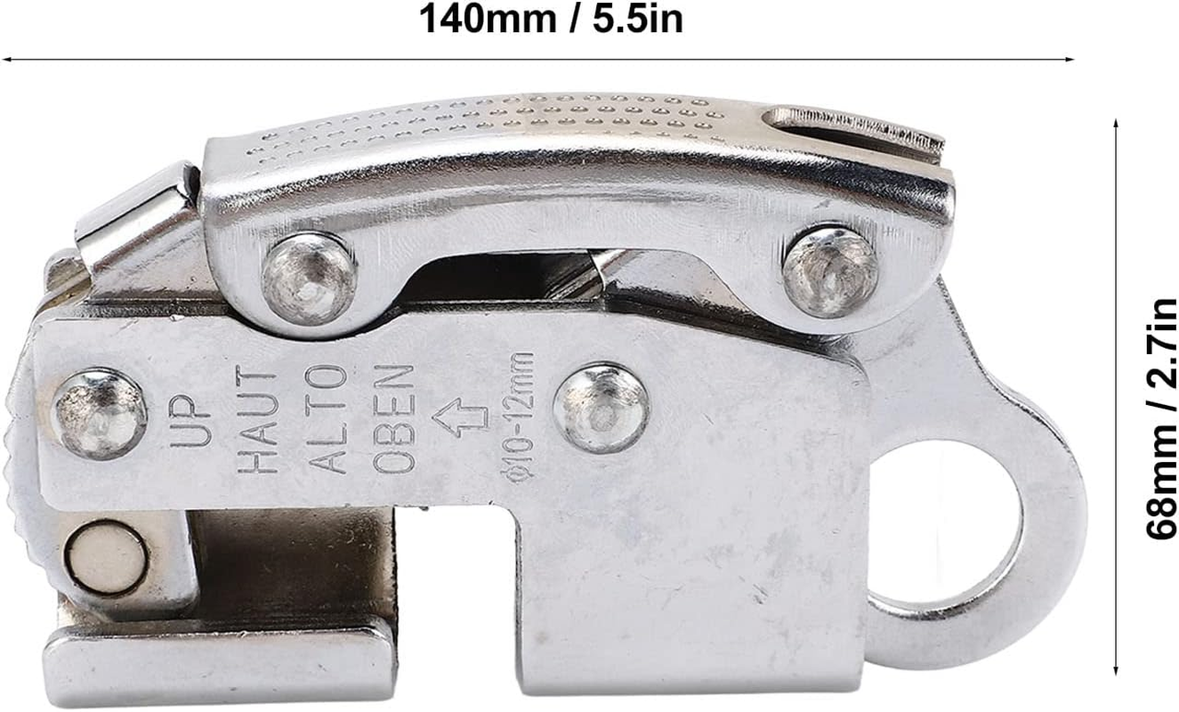 Climbing Self Locking Rope Grab, Alloy Steel Climbing anti Fall Rope Grab with Strong Bearing, Climbing Ascender for Rock Climbing Fire Rescuing Industrial Equipment image number 6