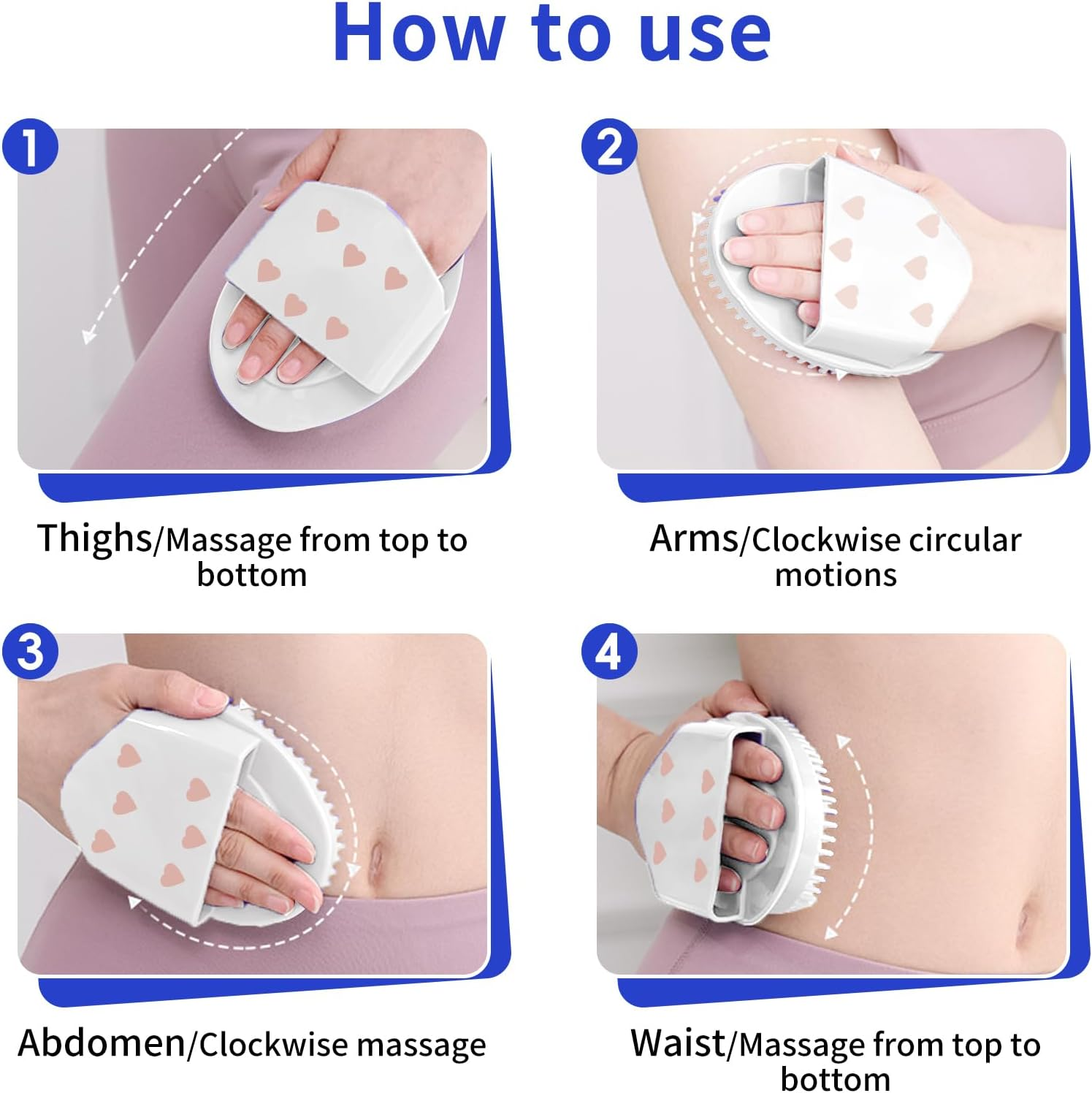 LUHOCIY Pack of 2 Professional Meridian Brush, Meridian Massage Brush, Easy to Clean, for Massage Meridians, Slimming and Body Shaping (White) image number 4