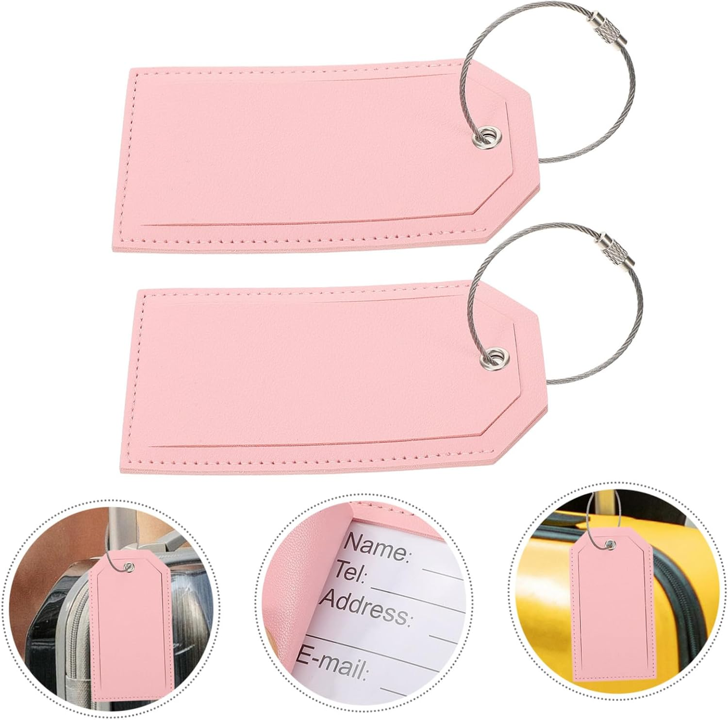 COLLBATH 2Pcs Cute Luggage Tags Holder Travel Suitcase Tags Baggage for Easy Identification image number 4