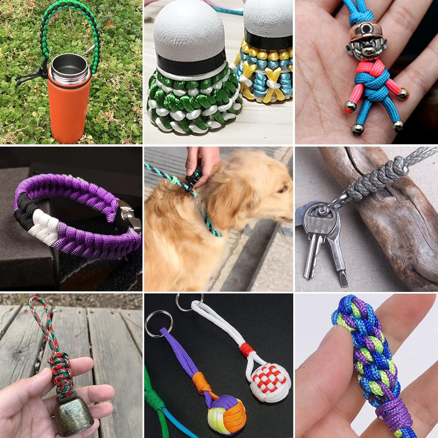 24 Colors 10 Feet Paracord Cord Multifunction Paracord Ropes 550Lb Survival Paracord Random Combo Crafting Kit, for Making Lanyard, Bracelet, Dog Collar, Idea for Gift image number 4