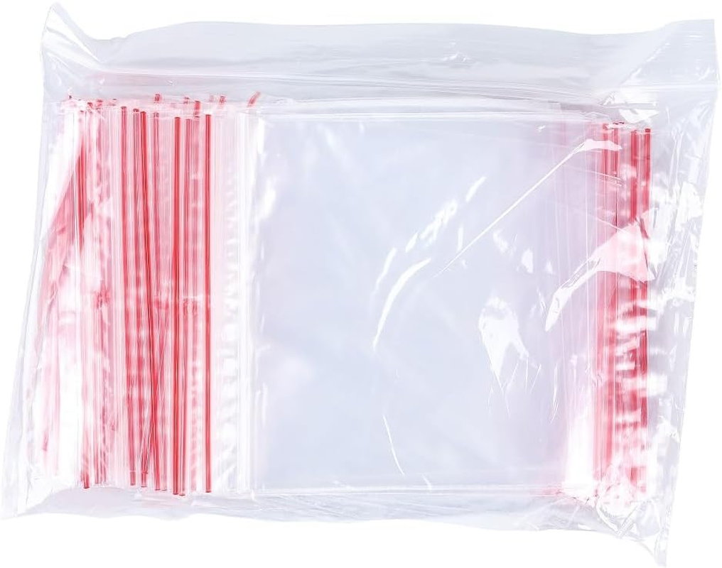 OFFICER PRODUCTS Zip Bags 15 X 25 Cm/Pack of 100 (1 Pack) / Transparent Crystal Clear/Ziplock Bag Zip Set/Zip Bag/Poly Bag/Made of Solid LDPE Film Food Safe image number 1