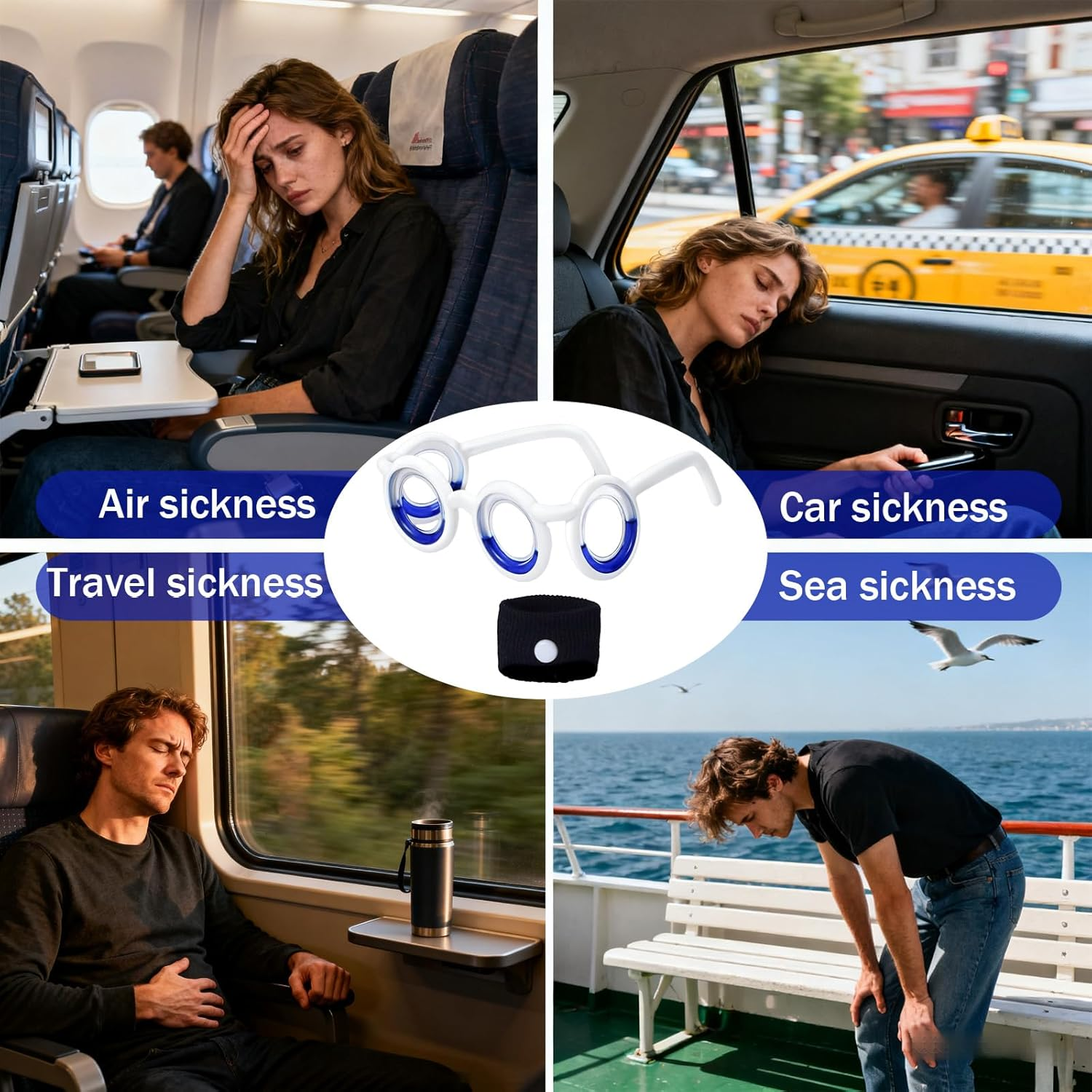 Motion Sickness Glasses, Portable Motion Sickness Glasses, Lens-Free Liquid Glasses, Suitable for Dizziness Caused by Motion Sickness, Seasickness, and Movement in Adults and Children. image number 5