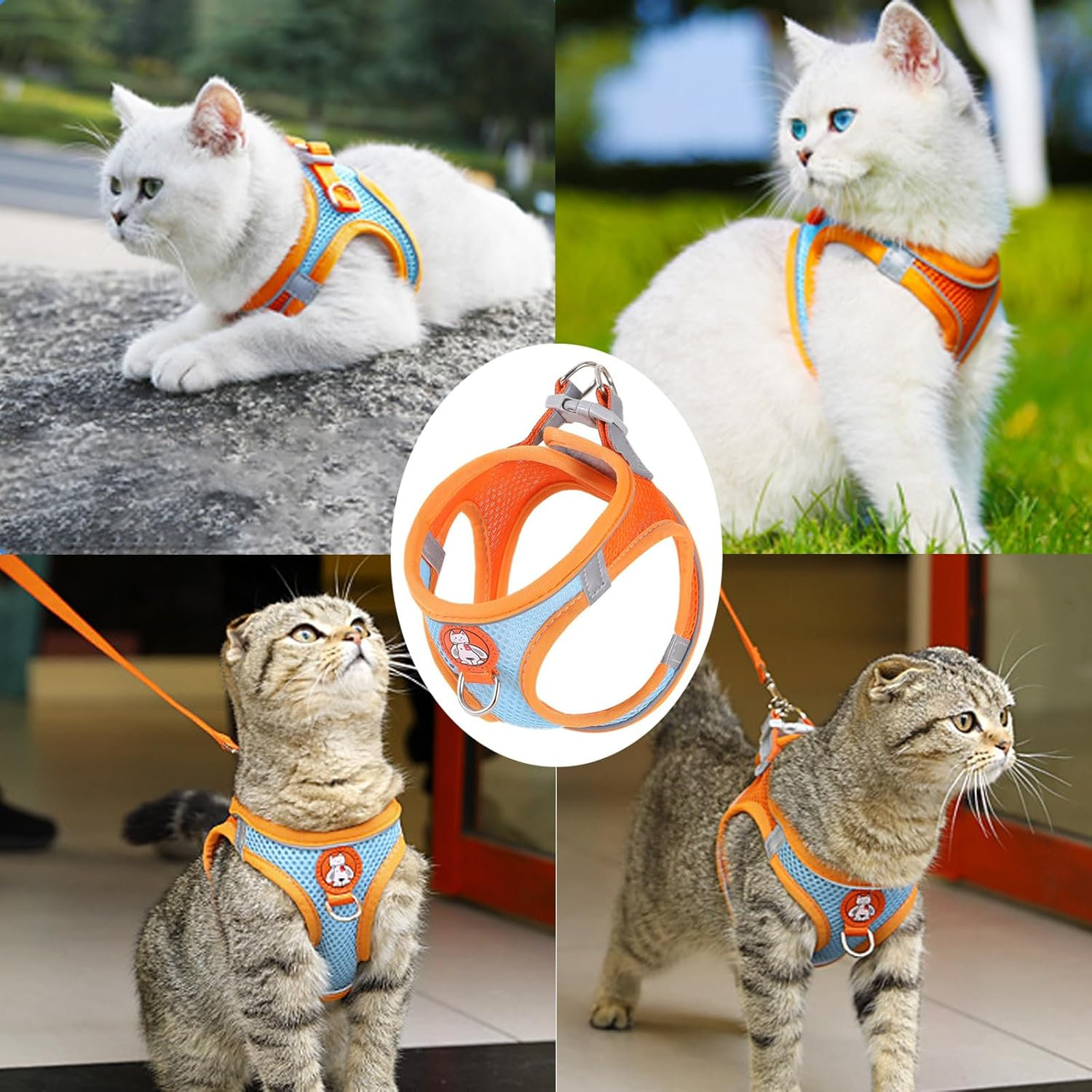 BSITSSS Cat Harness with Lead for Cats, Cat Lead with Harness for Cats Harness, Cat Harness with Reflective Strips, Cat Harness for Large and Small Cats image number 2
