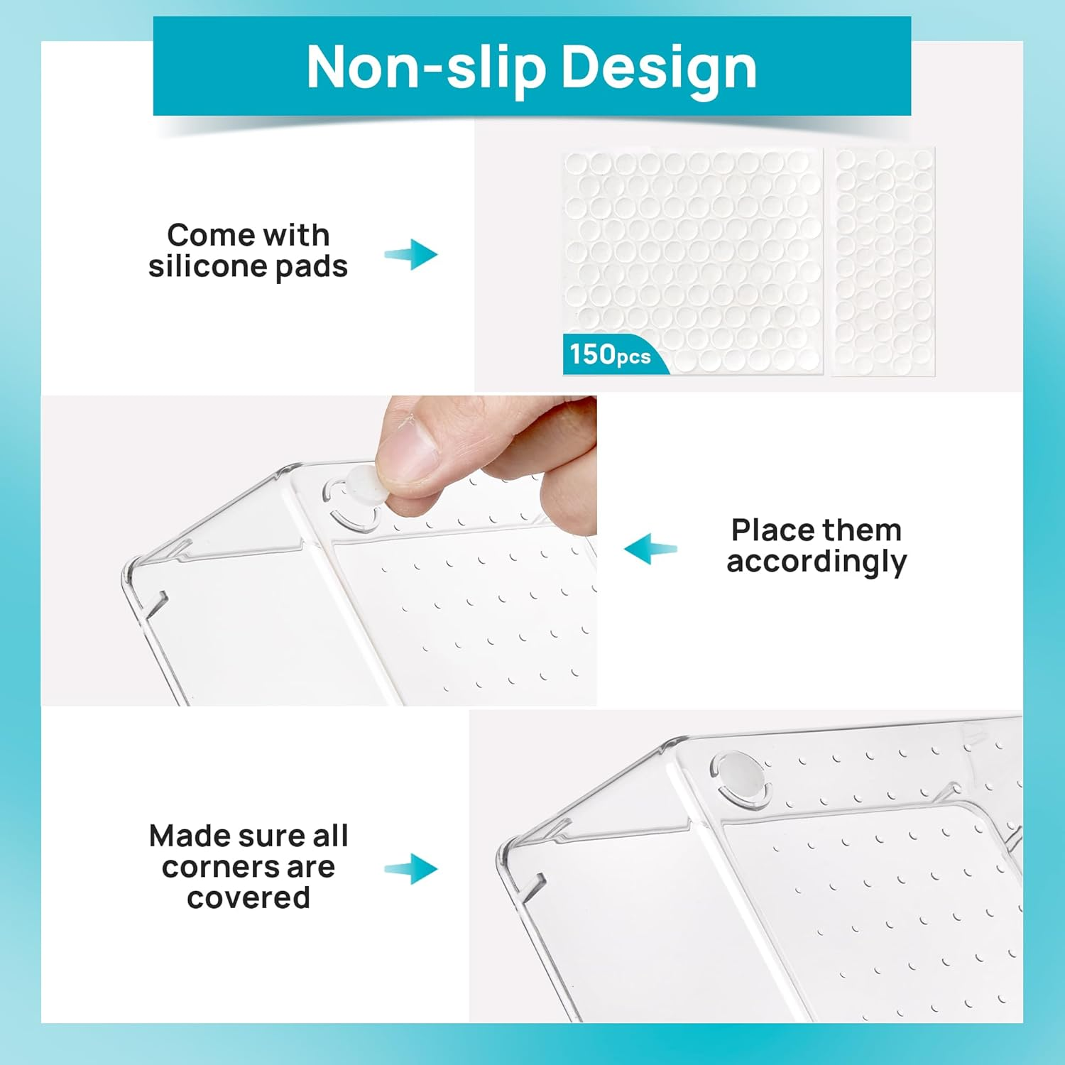 28 PCS Clear Plastic Drawer Organizers Set, 4-Size Bathroom and Vanity Drawer Organizer Trays, Acrylic Storage Bins for Makeup, Cosmetic, Kitchen Utensils, Tool Organizer for Gadgets