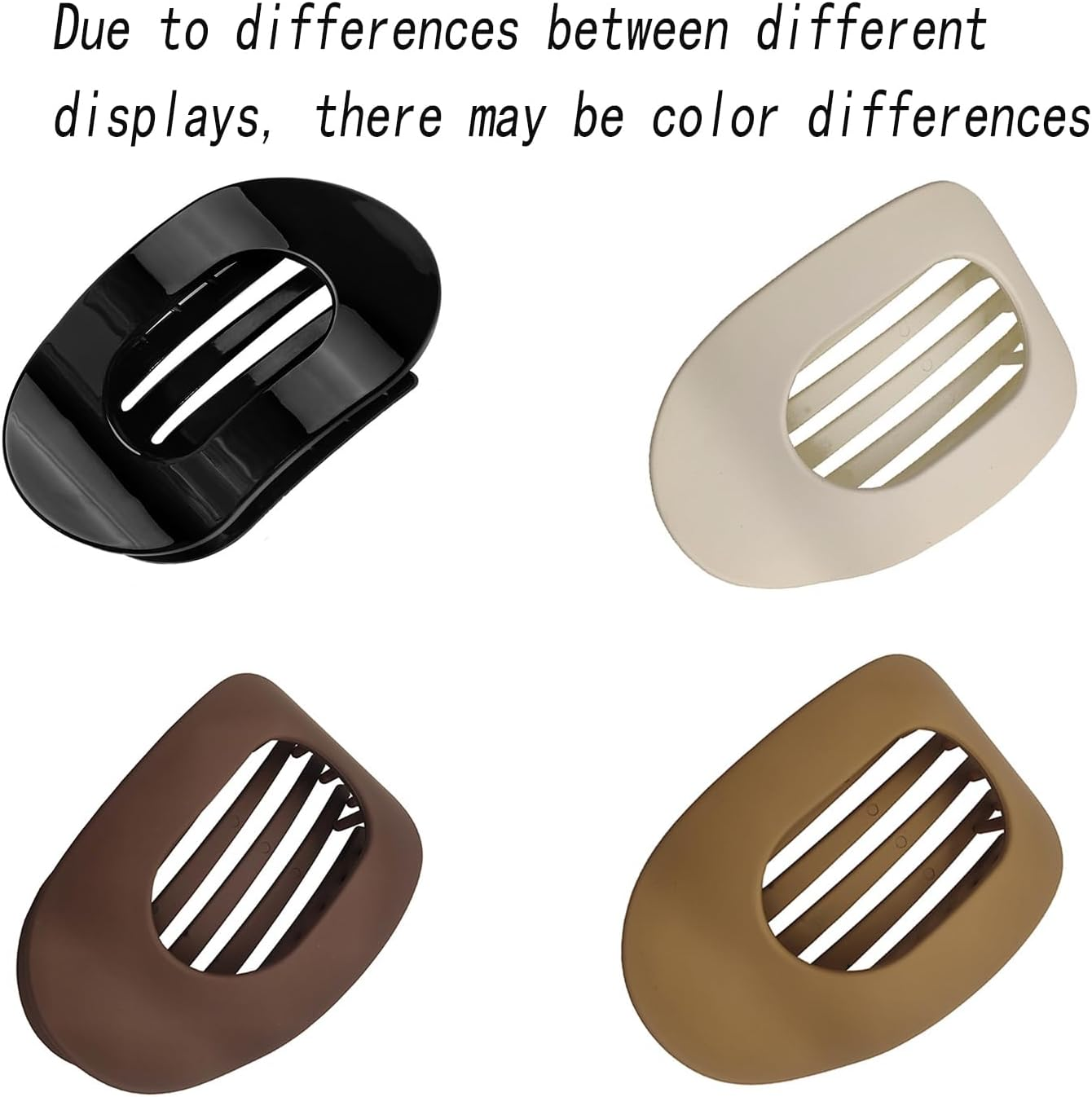 Tjhypenete 4Pcs Flat Hair Clips for Women, round Flat Hair Claw Clips, Strong Hold Lay down Hair Barrettes for Thick Thin Hair, French Duck Billed Hair Claw Clamps, Matte Large Alligator Hair Clips image number 5