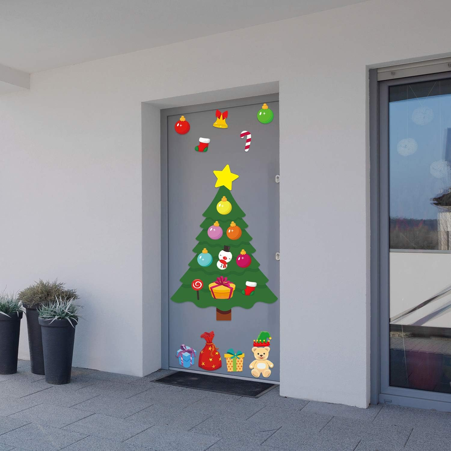 Christmas Party Decoration, Animated Christmas Fridge Magnet Set, Magnet Refrigerator Stickers Holiday Christmas Decorations for Fridge, Metal Door, Garage, Office (Christmas Tree Magnet, 21 Pieces) image number 5