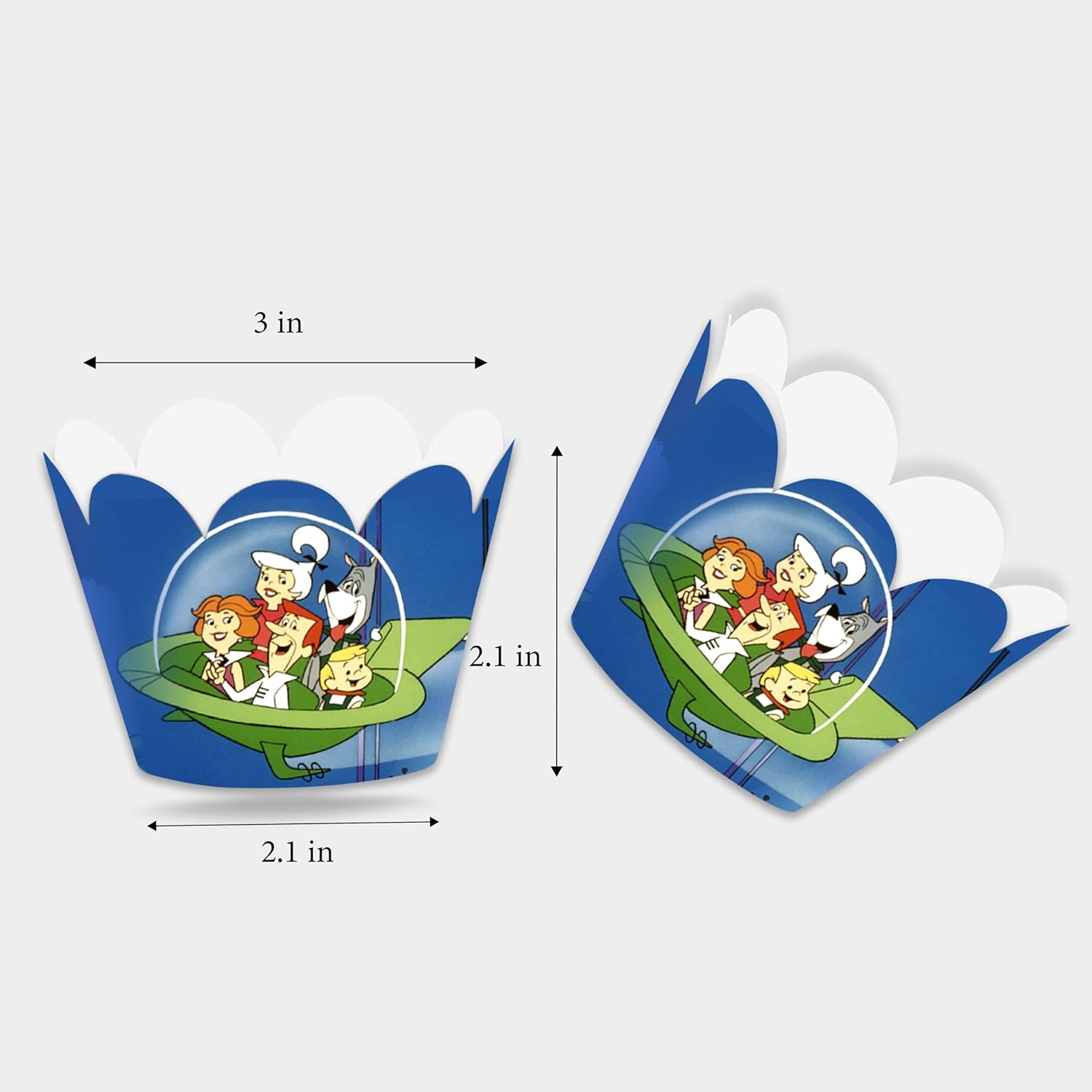 Gerge Jetsn Cupcake Wrapper &ndash; Retro-Futuristic Dessert Wrap for Themed Parties, Perfect for Fans of Sci-Fi Adventures and Bold, High-Flying Celebration Styles image number 5