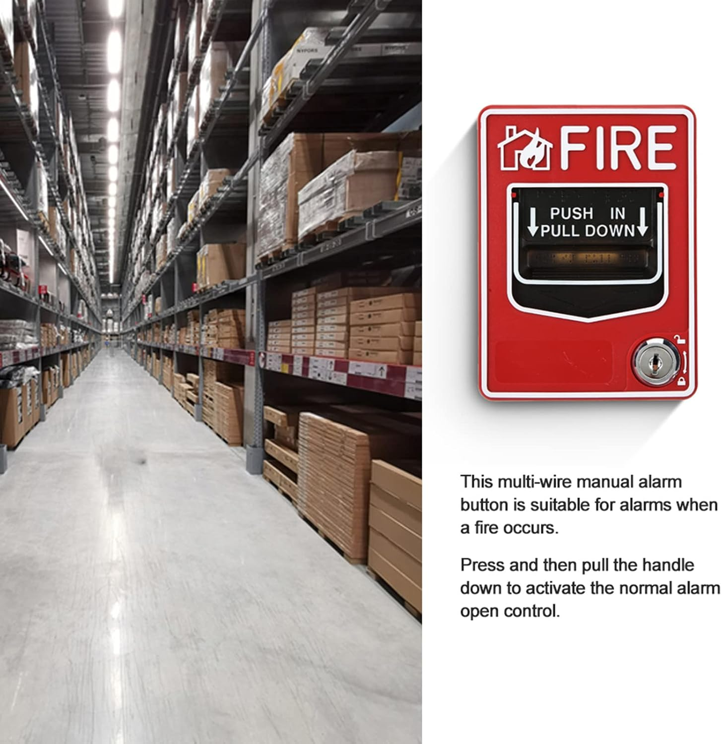 Manual Fire Pull Station, 9-28VDC Manual Call Point No Condensation Safety Multiple for Remind People to Escape the Fire image number 1