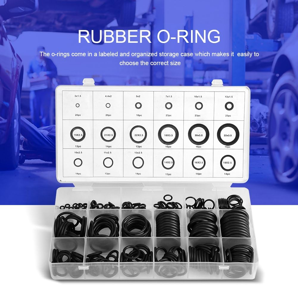 279Pcs/Set O Rings Assortment, 18 Sizes Rubber O-Ring Assortment Set Hydraulic Plumbing Gaskets Seal Kit, O Ring Kit image number 6