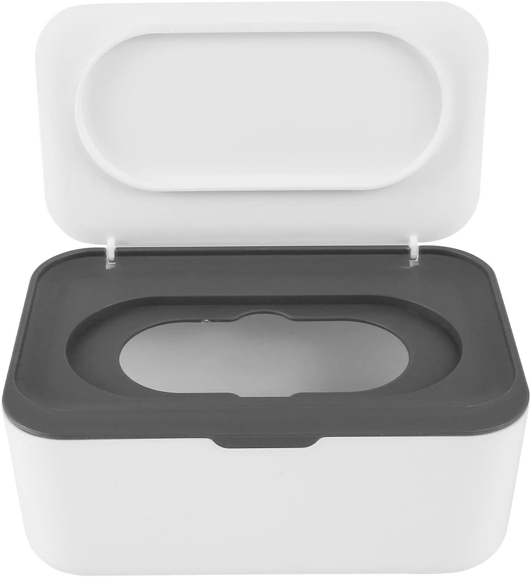 Wet Tissue Box Wet Wipes Dispenser Tissue Box Box Wet Wipes Dispenser Holder with Lid Wet and Dry Tissue Box Holder Wet Wipes Storage Box Napkin Storage Box for Home Office (Grey)