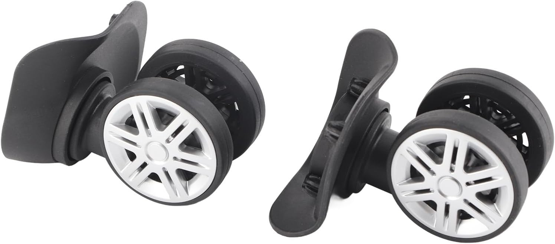 1Pair Outdoor Large Wheel Mute Double Row Suitcase Wheels, Draw Bar Box Code Case Suitcase Casters Luggage Wheels Replacement Kit image number 4