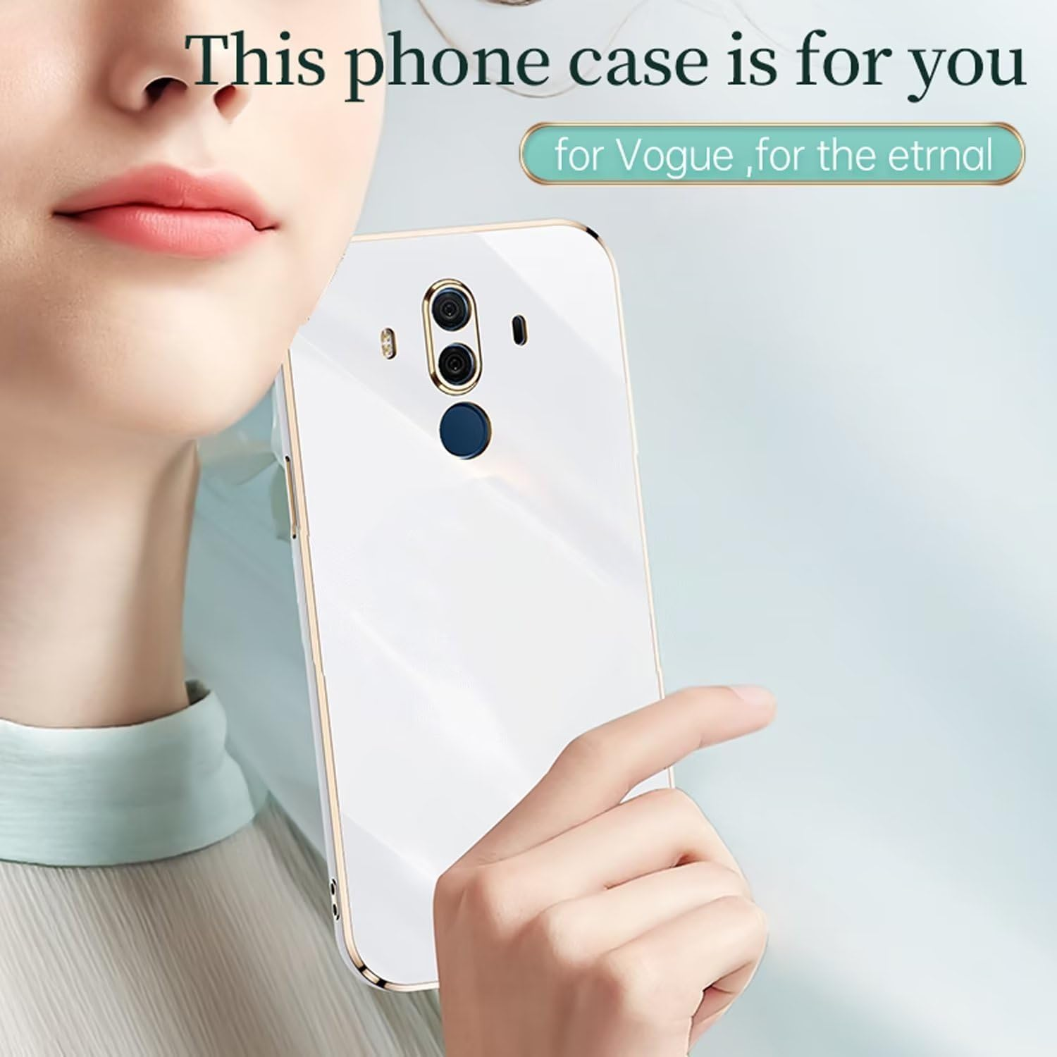POUHYE Mobile Phone Case for Huawei Mate 10 Pro, Original, Girls' Galvanised Camera Protection, Soft TPU Silicone Protective Case, Ultra Thin Case, Shockproof Case for Huawei Mate 10 Pro, White