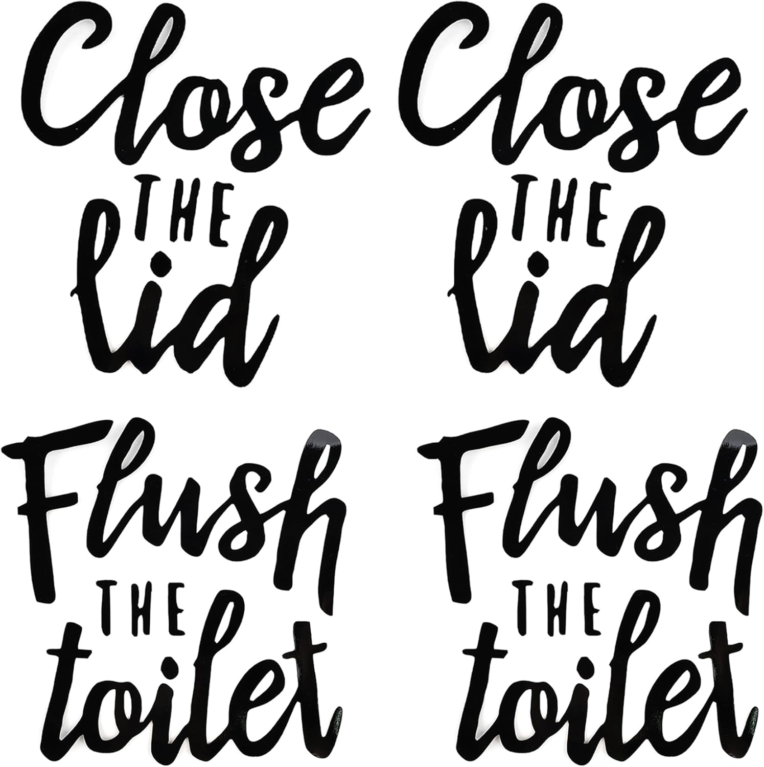 Framendino, 2 Pack DIY Bathroom Toilet Seat Sticker Decal Funny Reminder Decoration Washroom