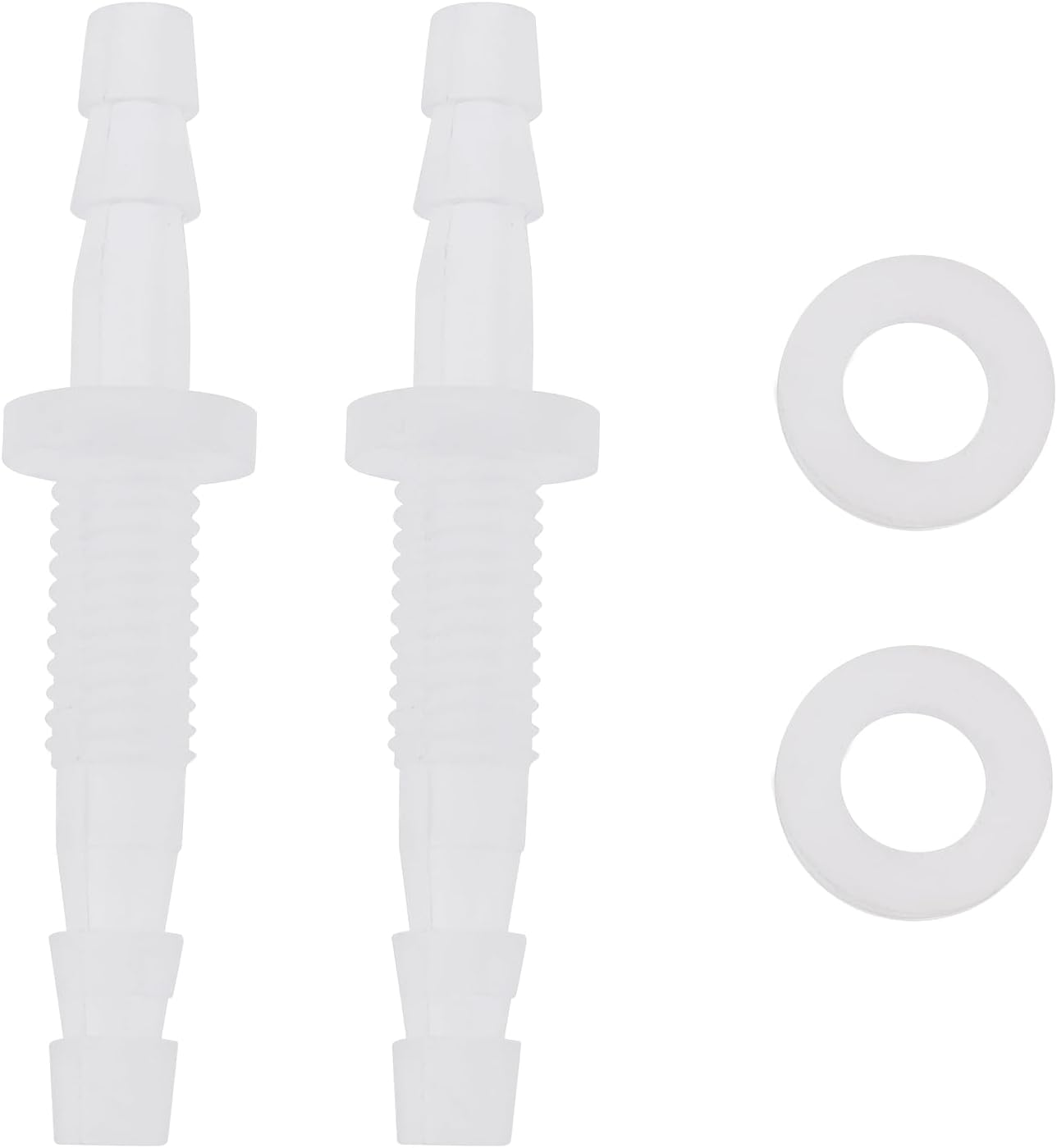 4 Set 4-M6-4 4Mm Dual Ended Plastic Hose Barb Bulkhead Fitting with Gasket for Inner Diameter 4Mm Hose Hex Barbed Union Splicer Adapter for Water Fuel Air Applications image number 2