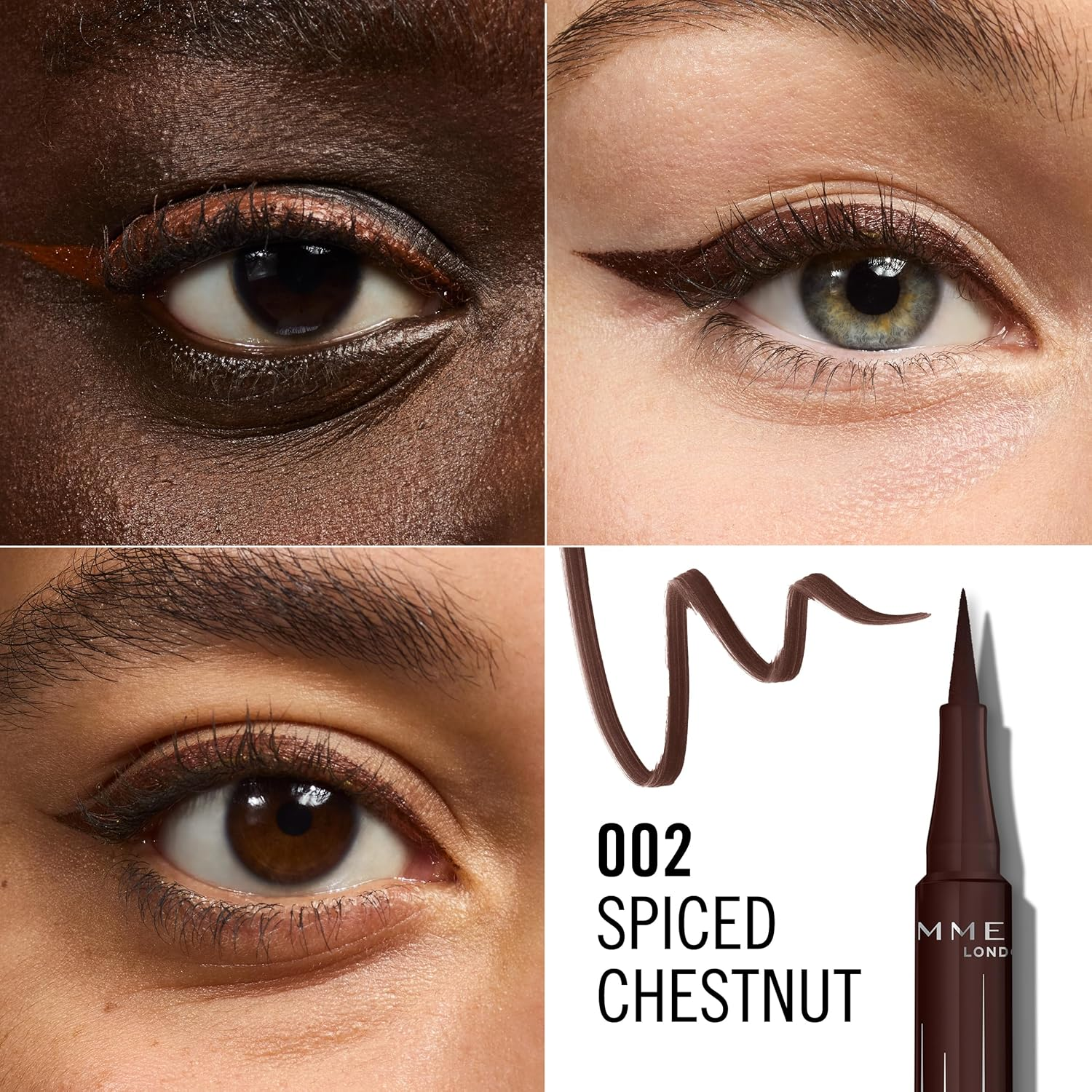Rimmel Wonder'Ink, 002 Spiced Chestnut, Brown, Eyeliner, Eyeliner Pen, Precision Eyeliner, Precision Eyeliner Pen, Matte Eyeliner, Matte Finish, High Pigment, All Day Wear, Waterproof, Smudge-Proof, 1Ml (0.03Oz) image number 5
