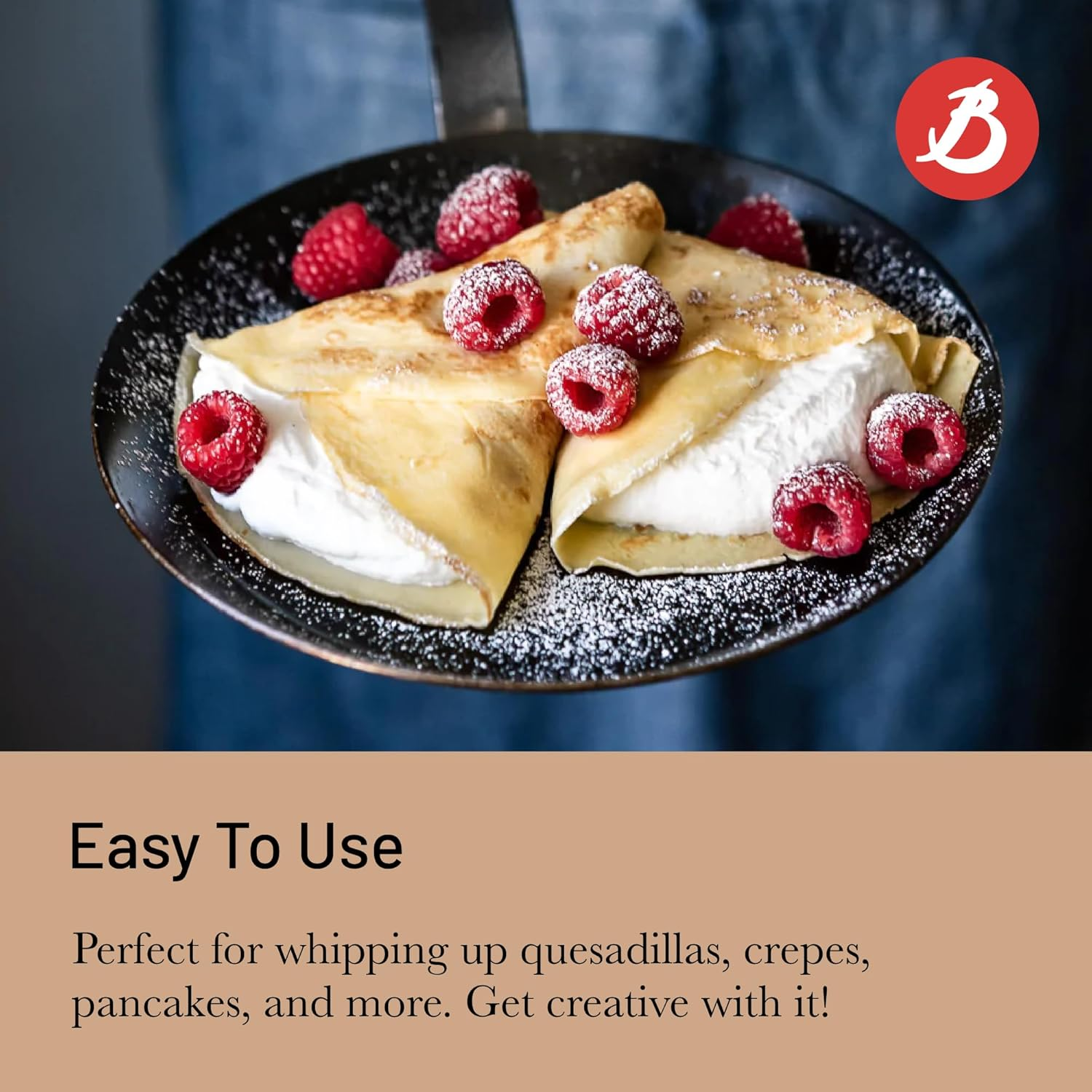 De Buyer Force Blue Induction Crepe Pan, 240 Mm Diameter X 20 Mm Height image number 3