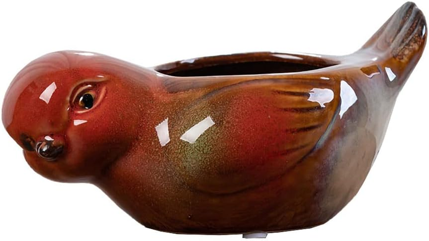 WAIT FLY Cute Animal Ceramic Flower Pot Succulent Planter-Bird