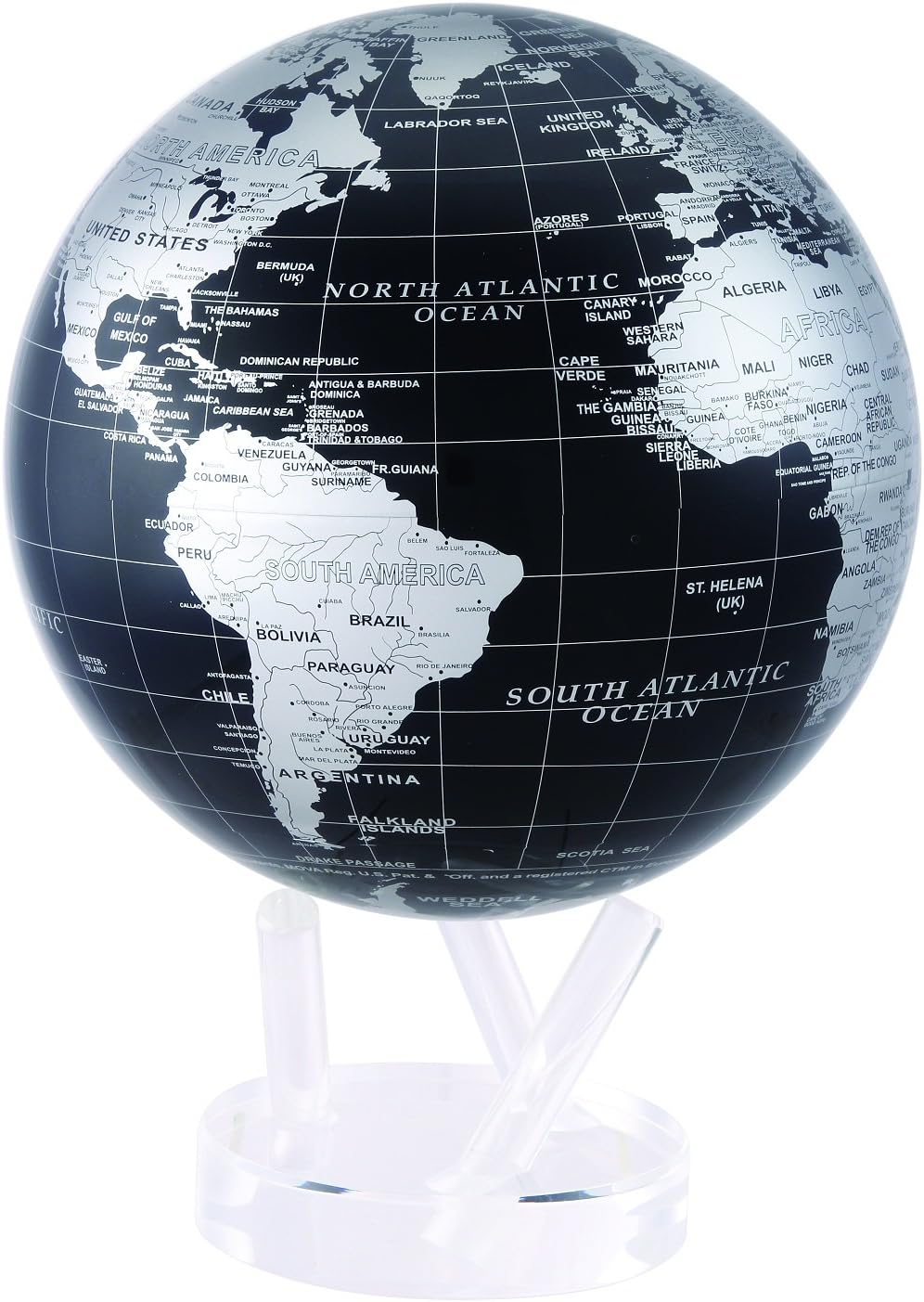 MOVA Silver and Black Metallic Globe4.5" - 8.5"
