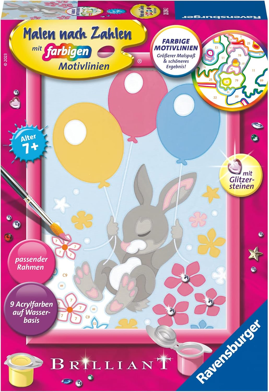 Ravensburger Malen Nach Zahlen 20294 - Fliegendes H&auml;schen - Kinder Ab 7 Jahren