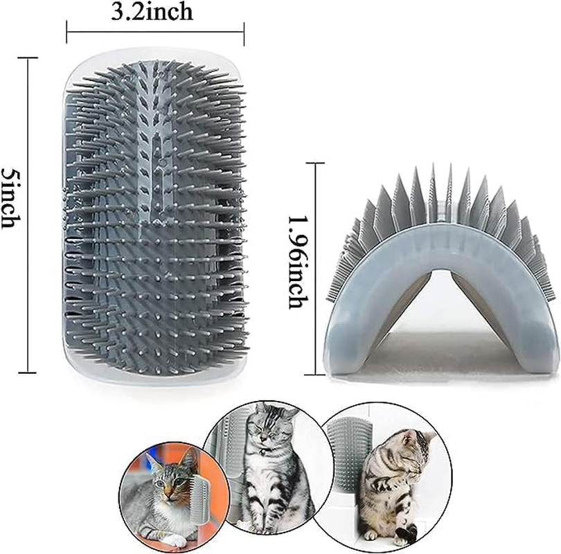 4 Pack Cat Wall Corner Groomers with Catnip, Cat Self Groomer, Soft Face Scratchers Brush, Corner Massage Comb for Long & Short Fur Kitten/Puppy image number 5